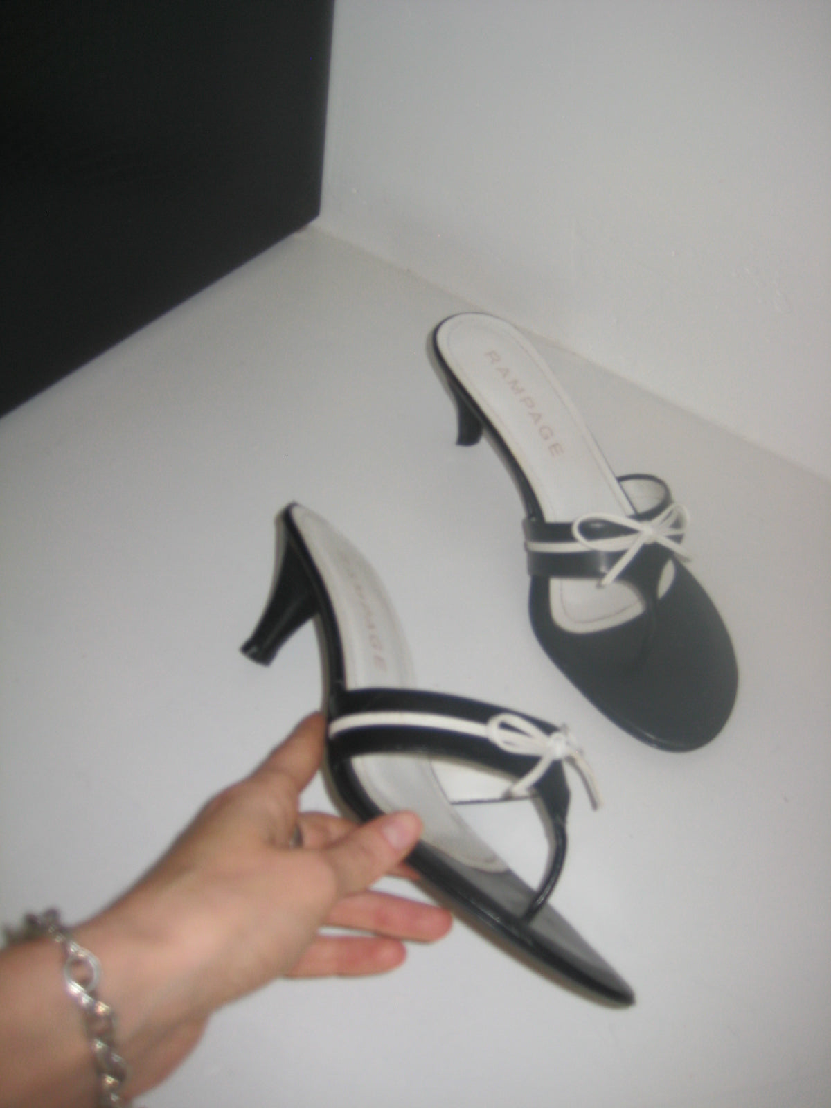Tuxedo Bow Sandals 8