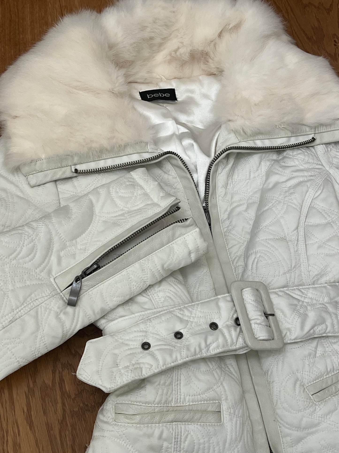 Bebe Rabbit Fur Belted Jacket