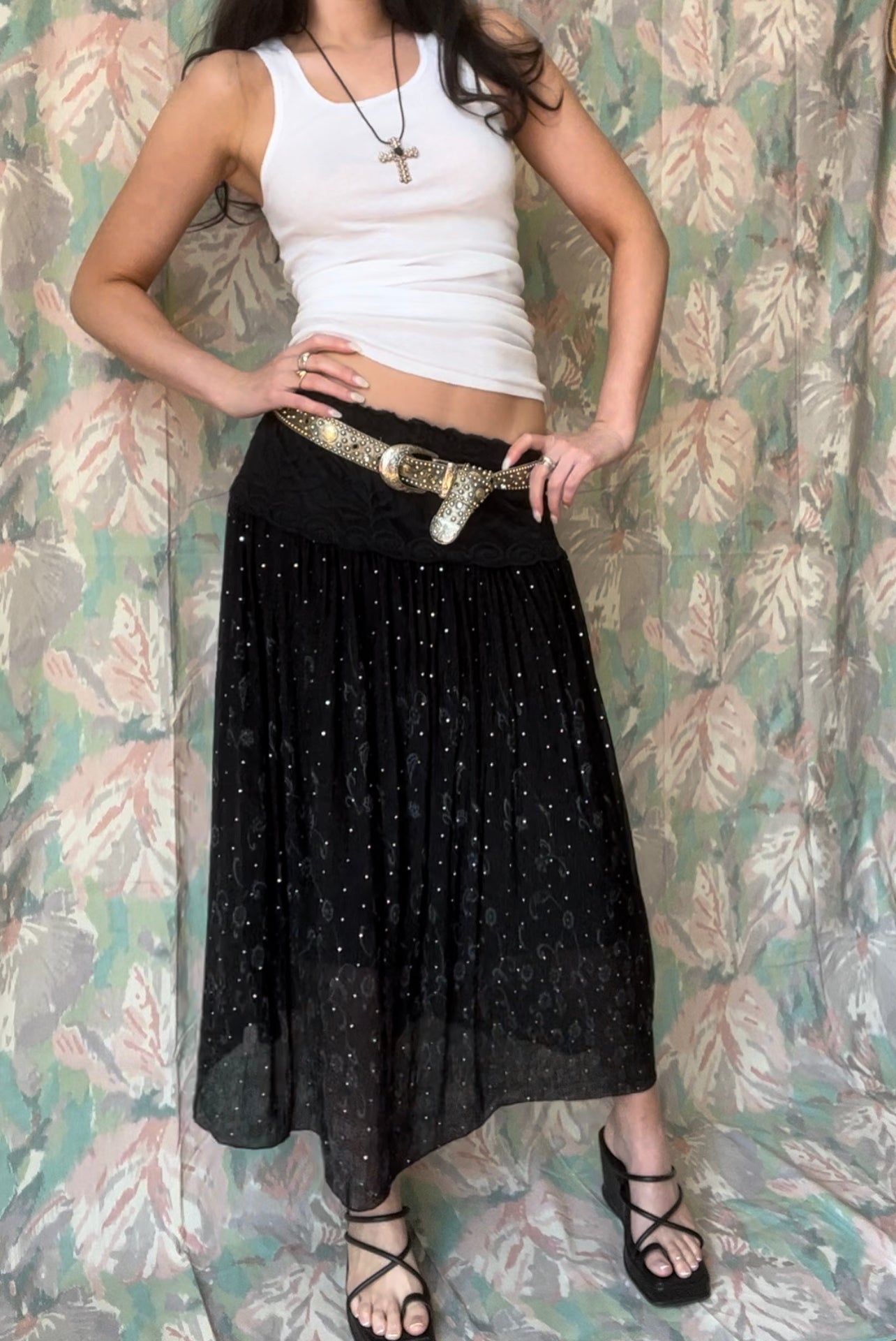 Disco Glitter Maxi Skirt