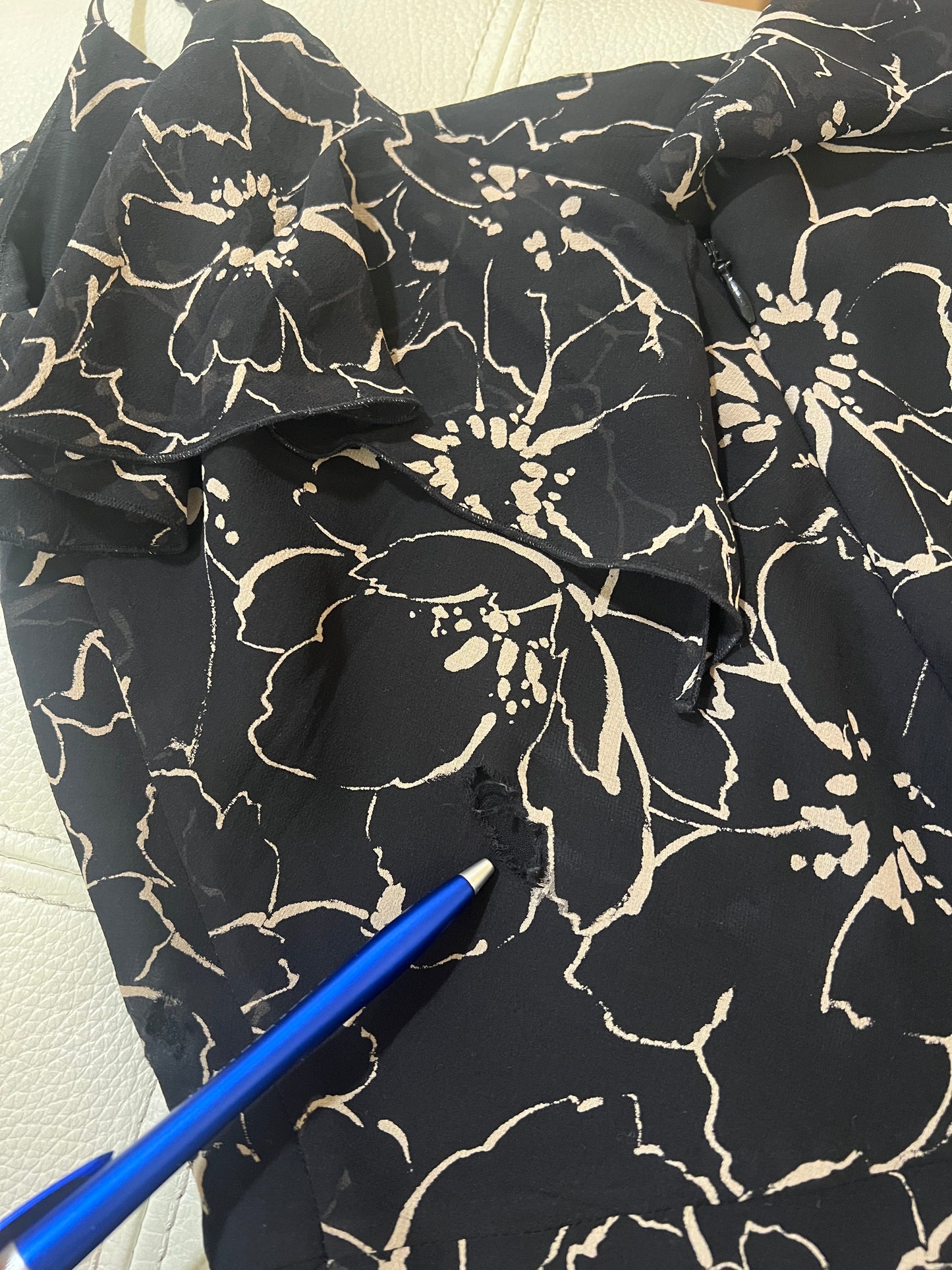 Silk Beige Blooms Dress
