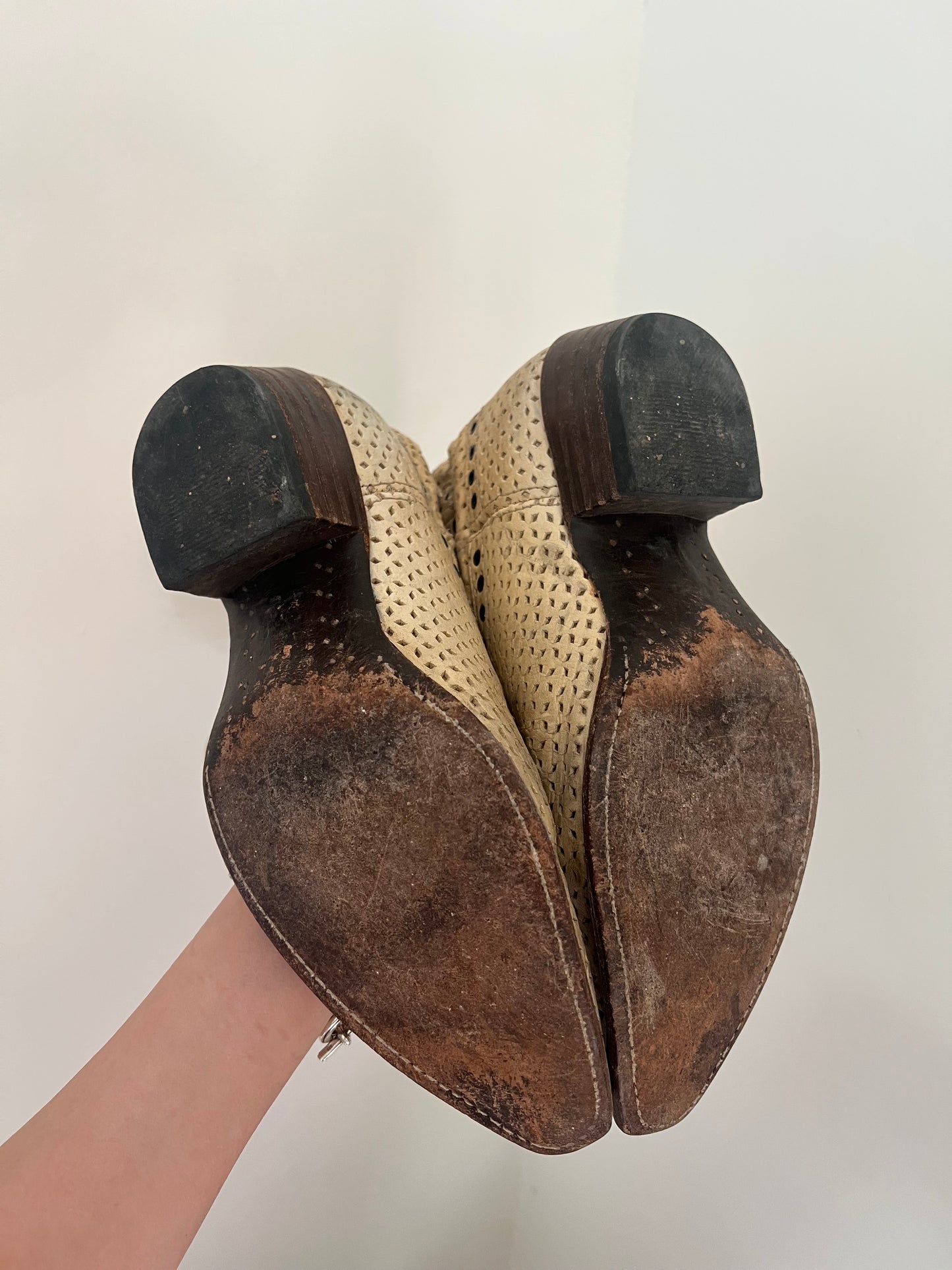 Tan Riveted Cowgirl Boots