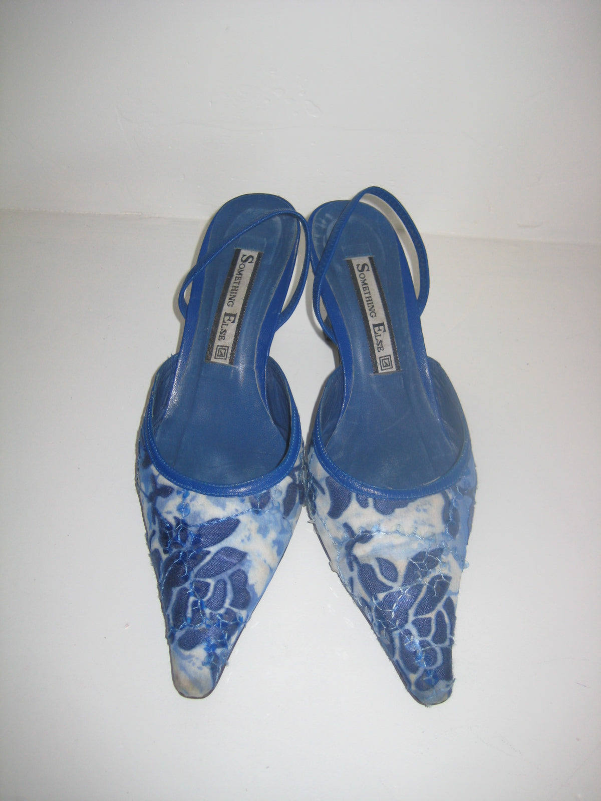 Vintage Blue Sequin Slingbacks 7.5