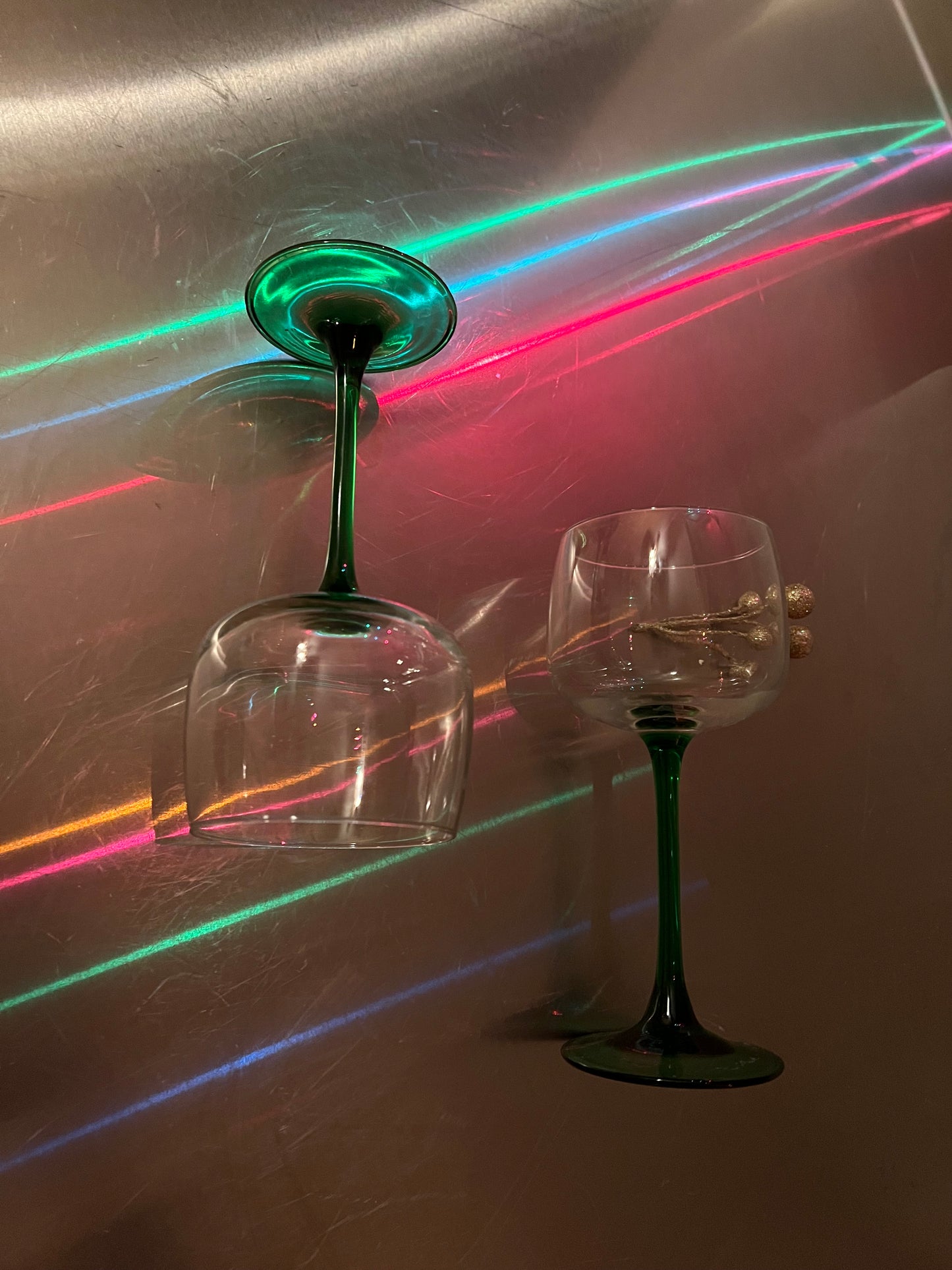 Emerald Stem Wine Glasses