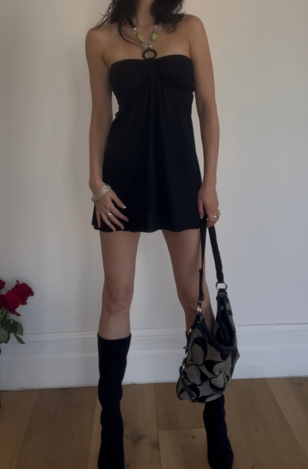 Halter Beads Mini Dress