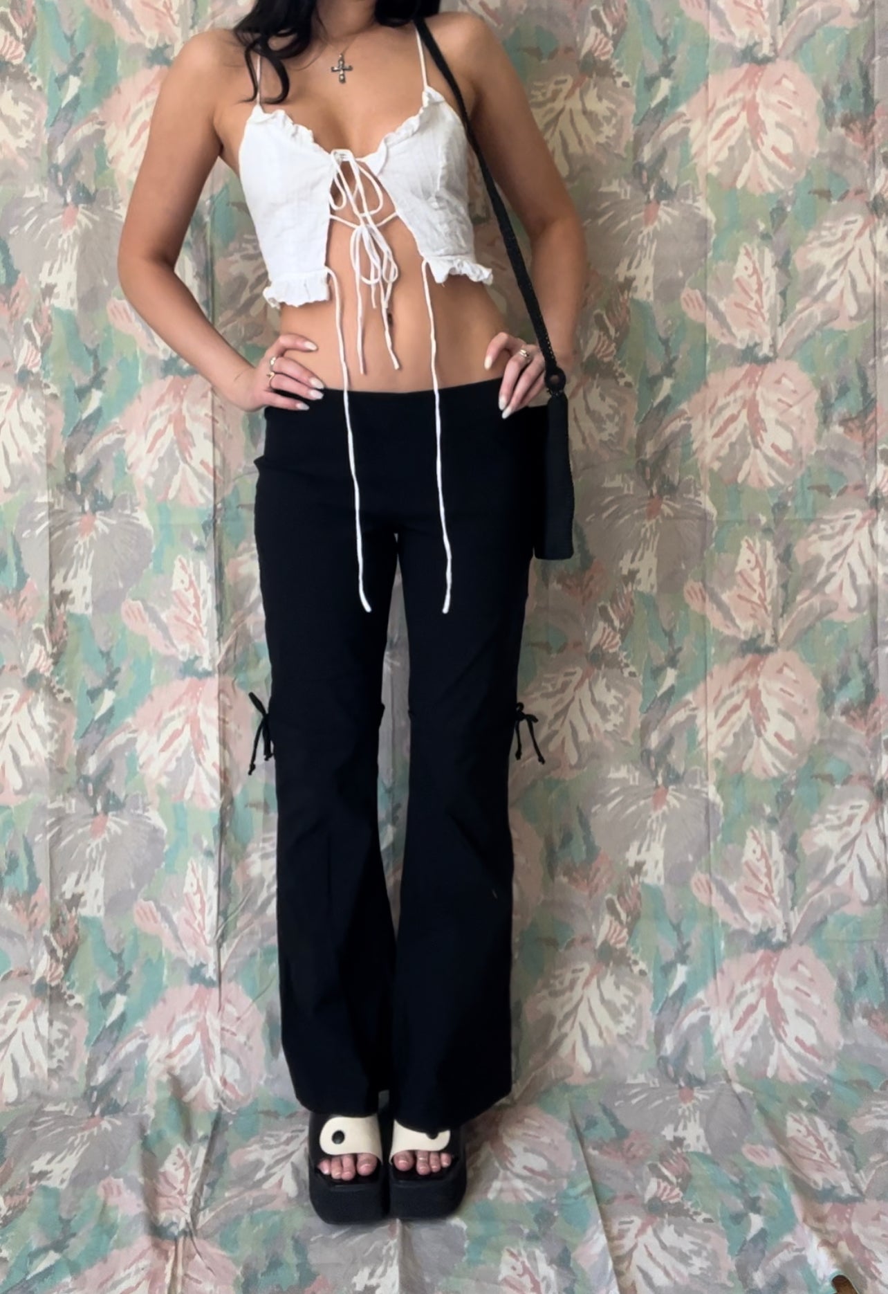 Bebe Low Waist Tie Pants