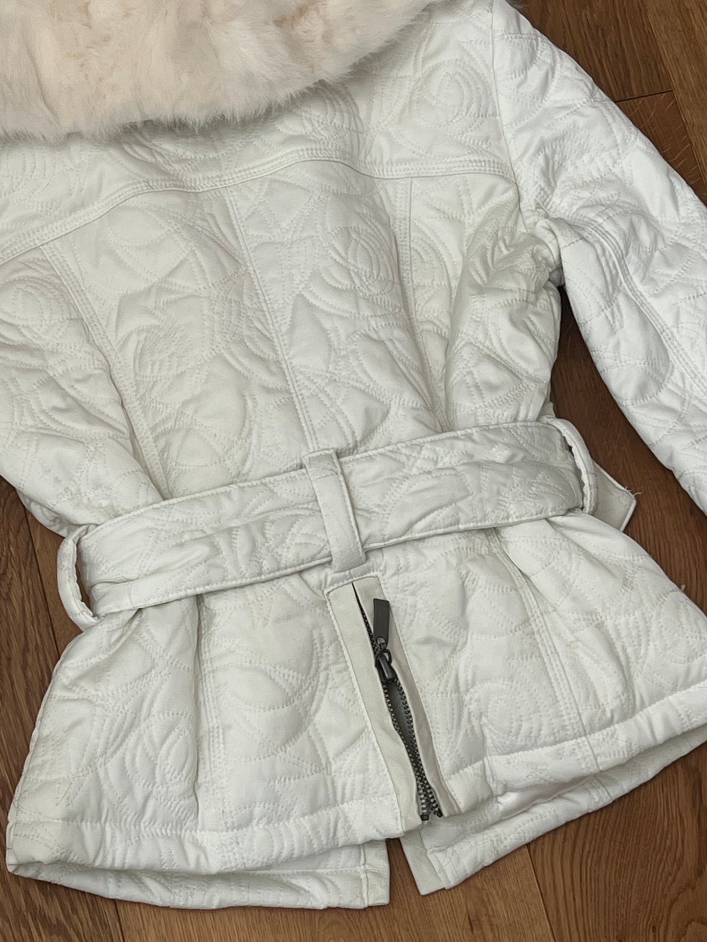 Bebe Rabbit Fur Belted Jacket