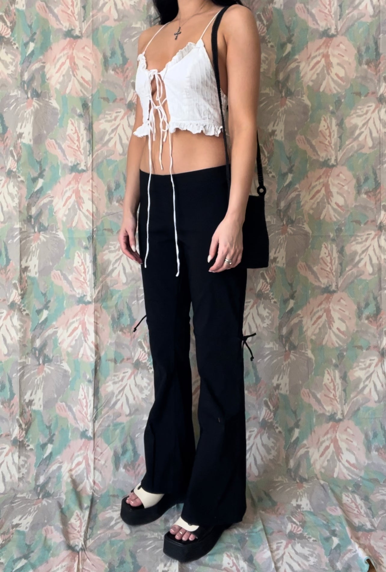 Bebe Low Waist Tie Pants