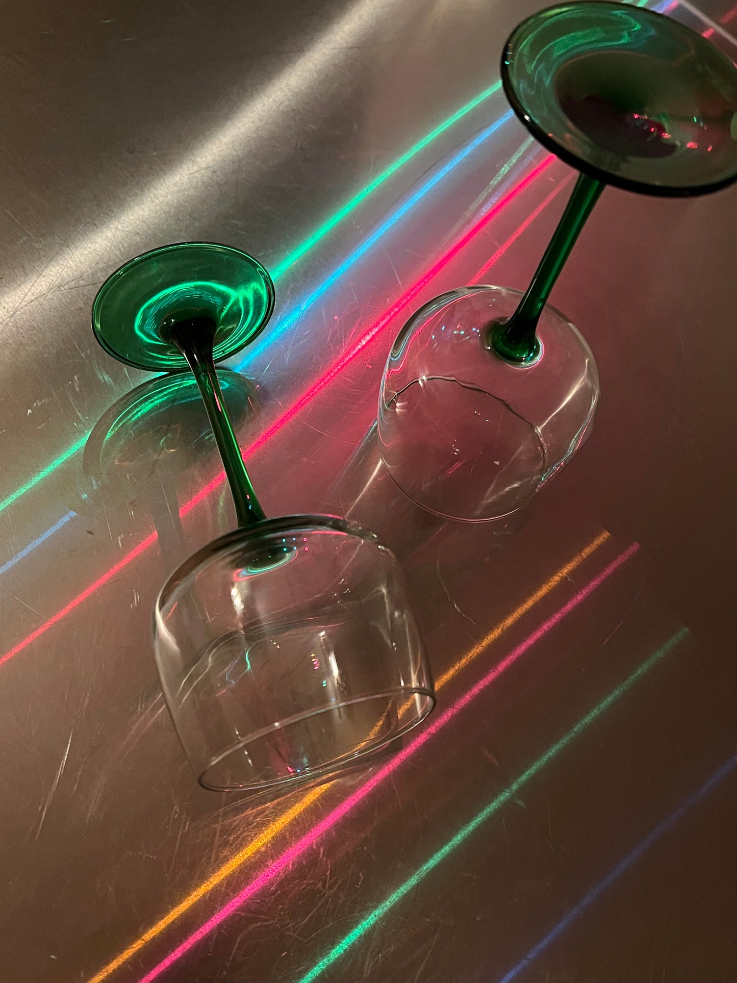 Emerald Stem Wine Glasses