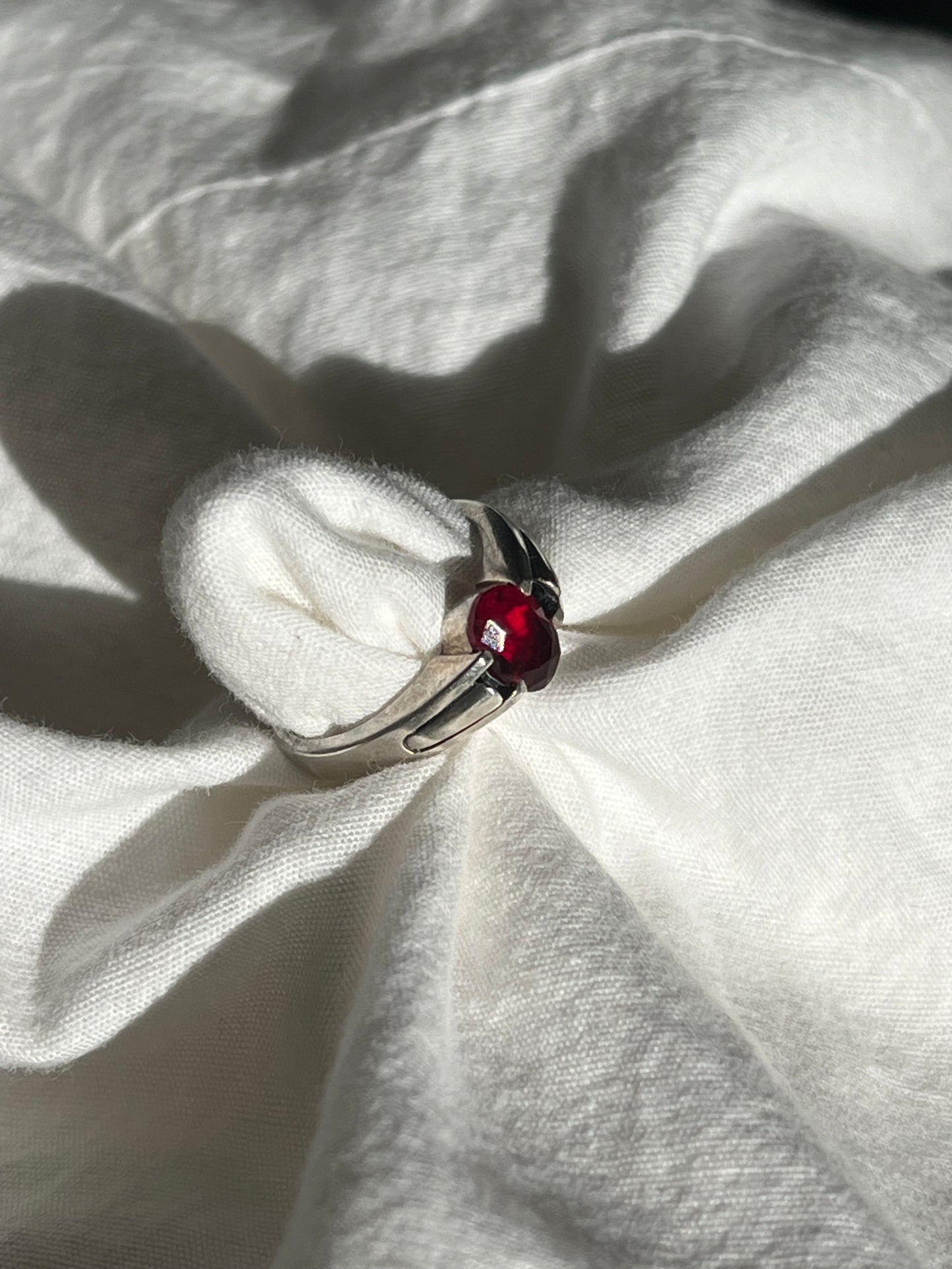 Glimmer Red Sterling Ring