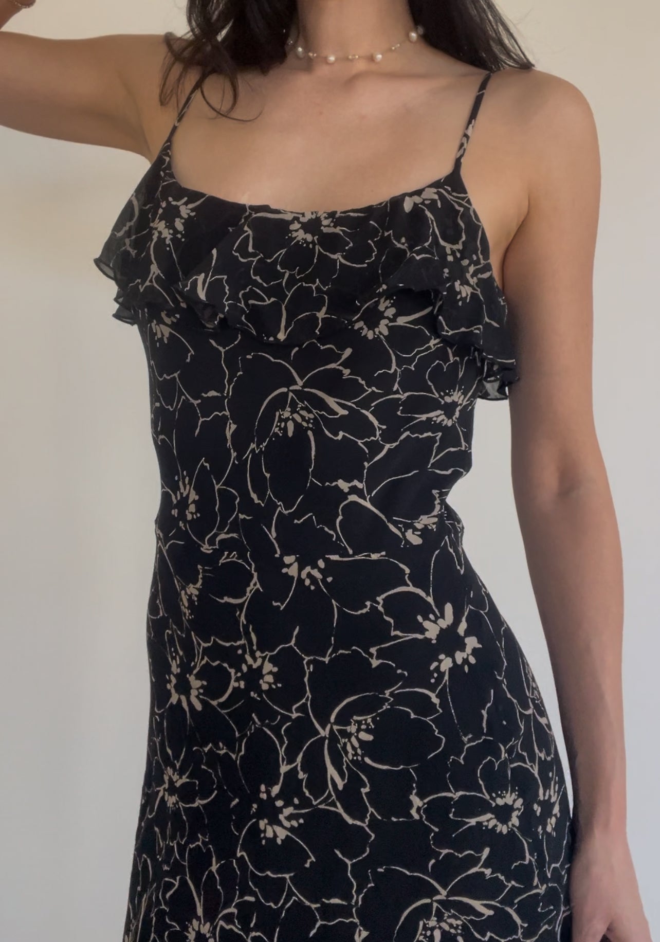 Silk Beige Blooms Dress