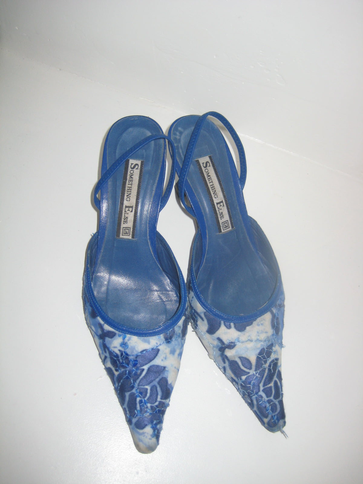 Vintage Blue Sequin Slingbacks 7.5