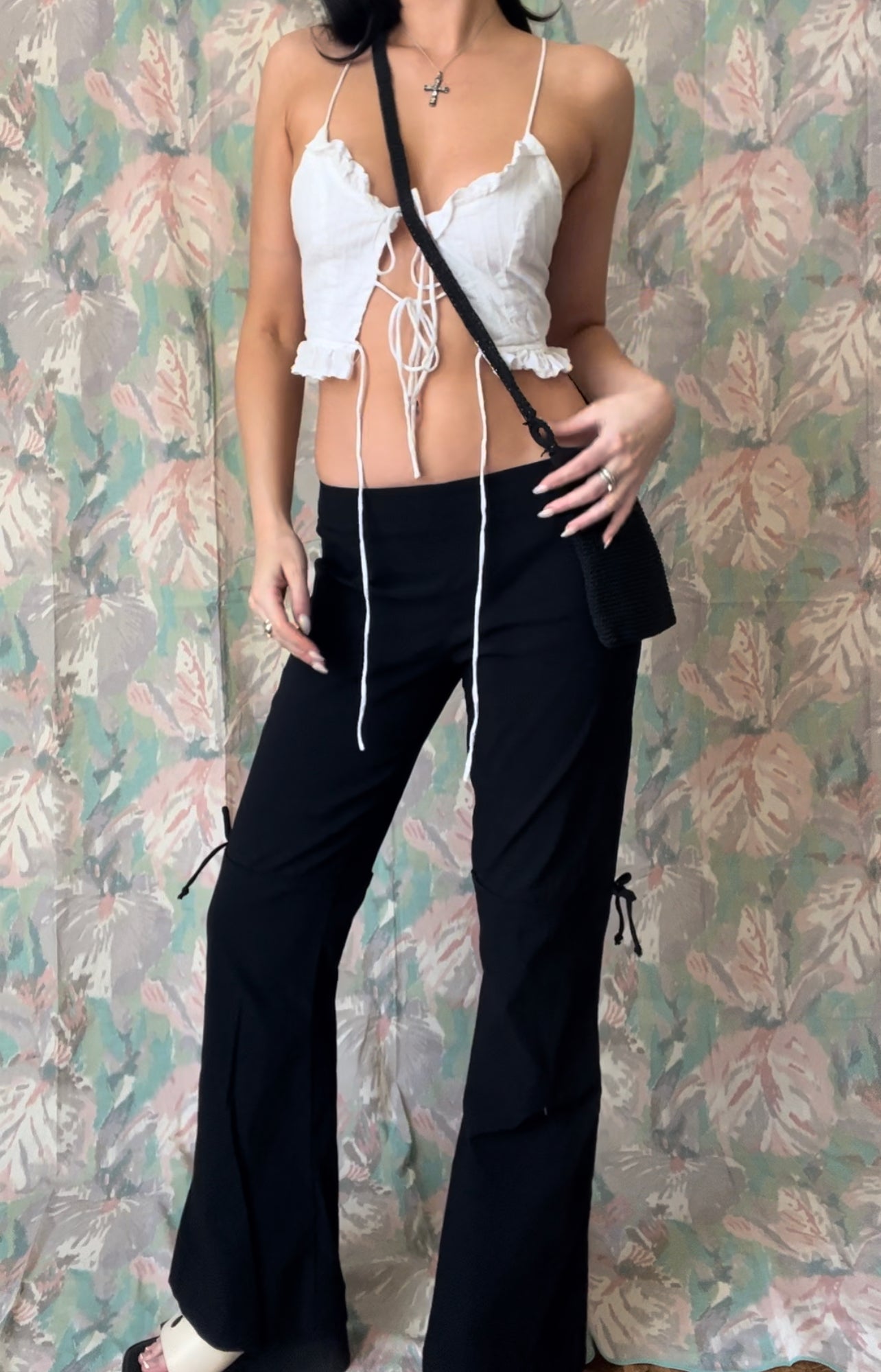 Bebe Low Waist Tie Pants