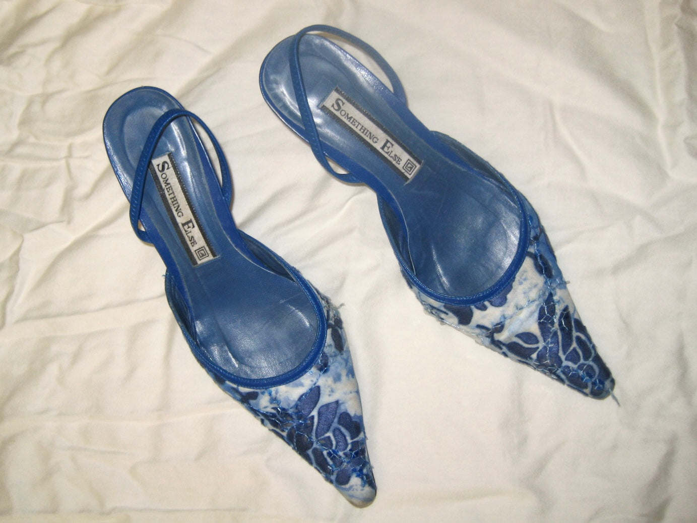 Vintage Blue Sequin Slingbacks 7.5