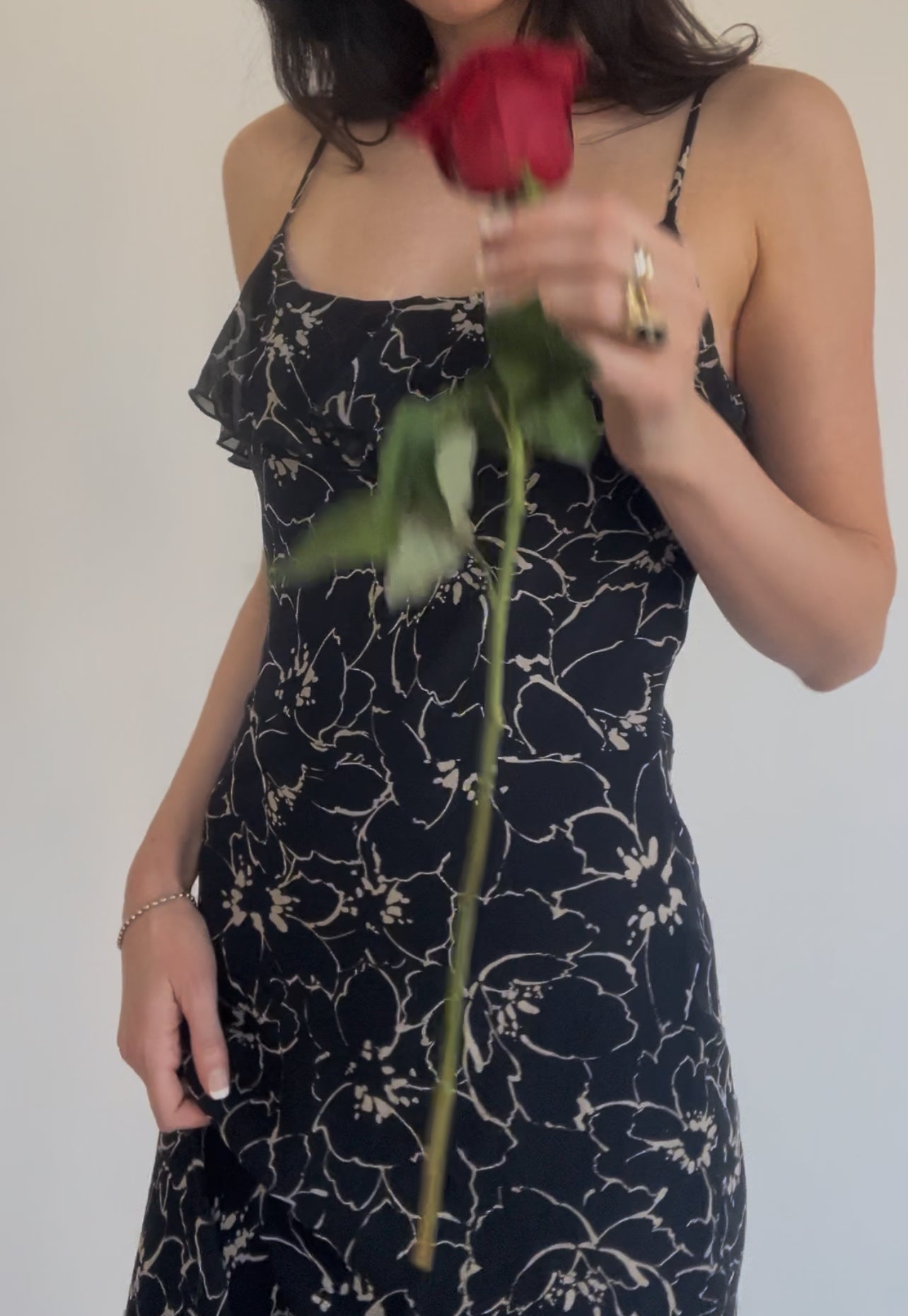 Silk Beige Blooms Dress