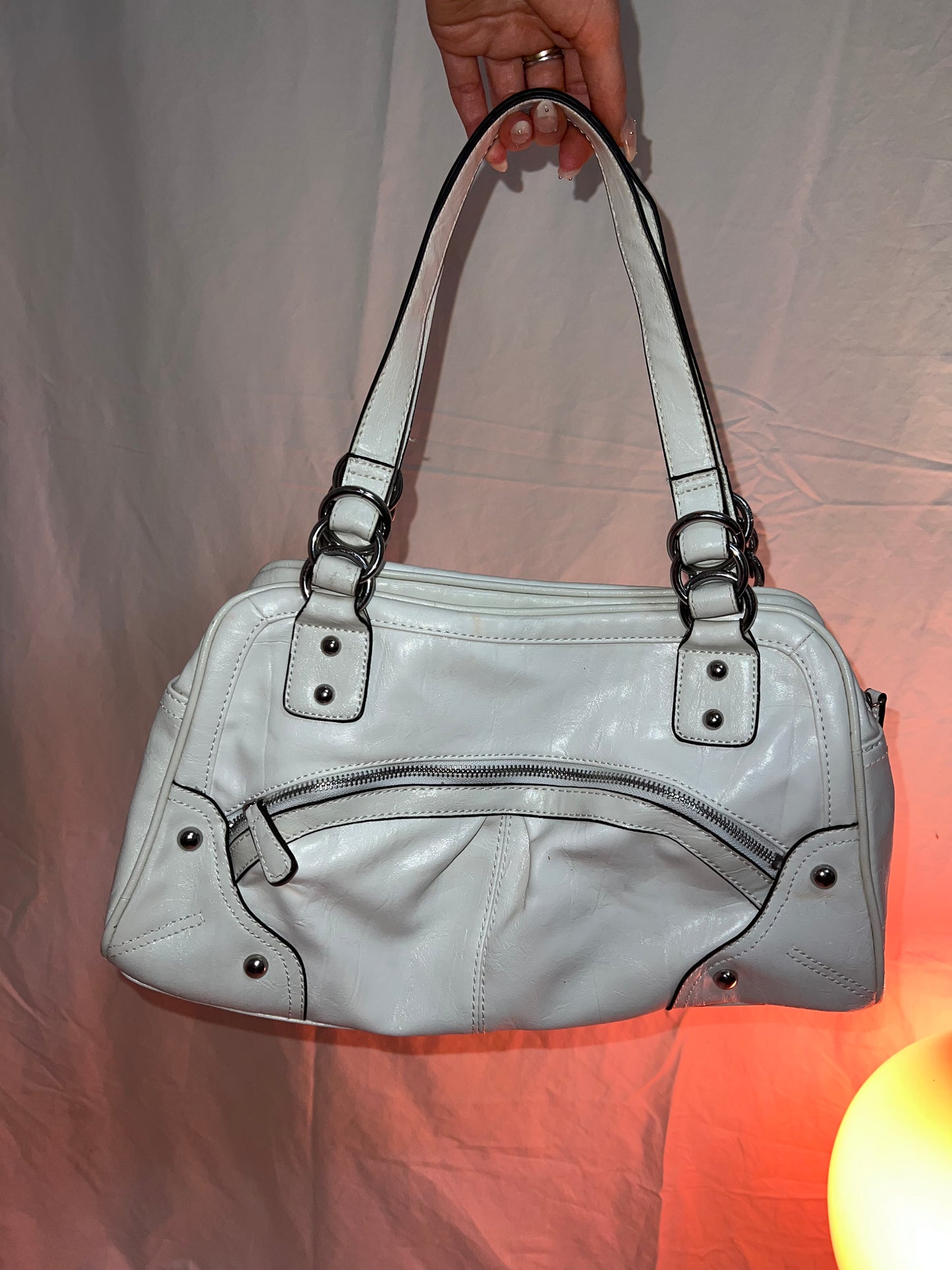 White Stud City Bag