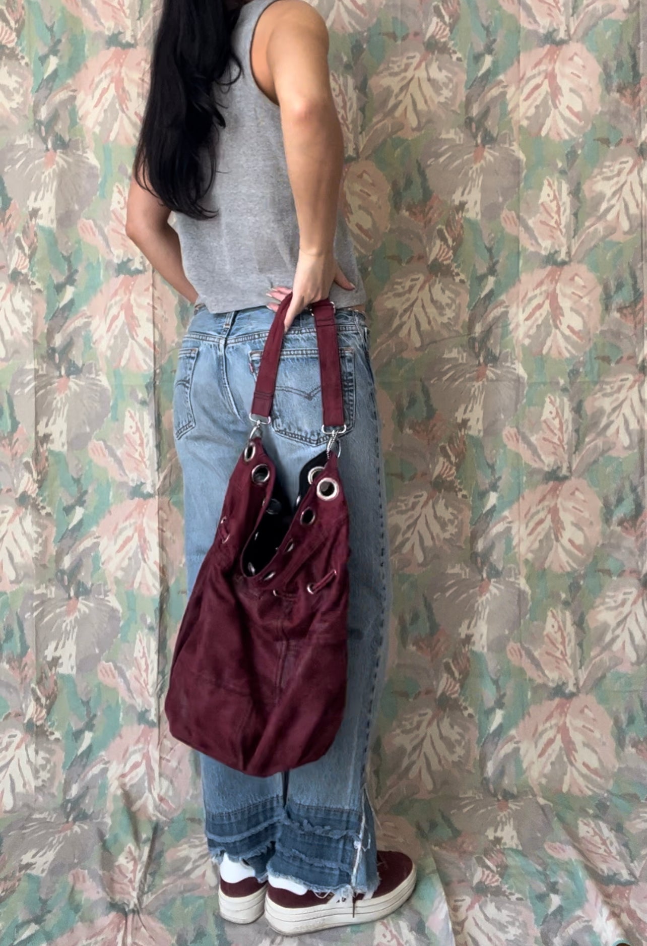 Vintage Burgundy Slouch Bag