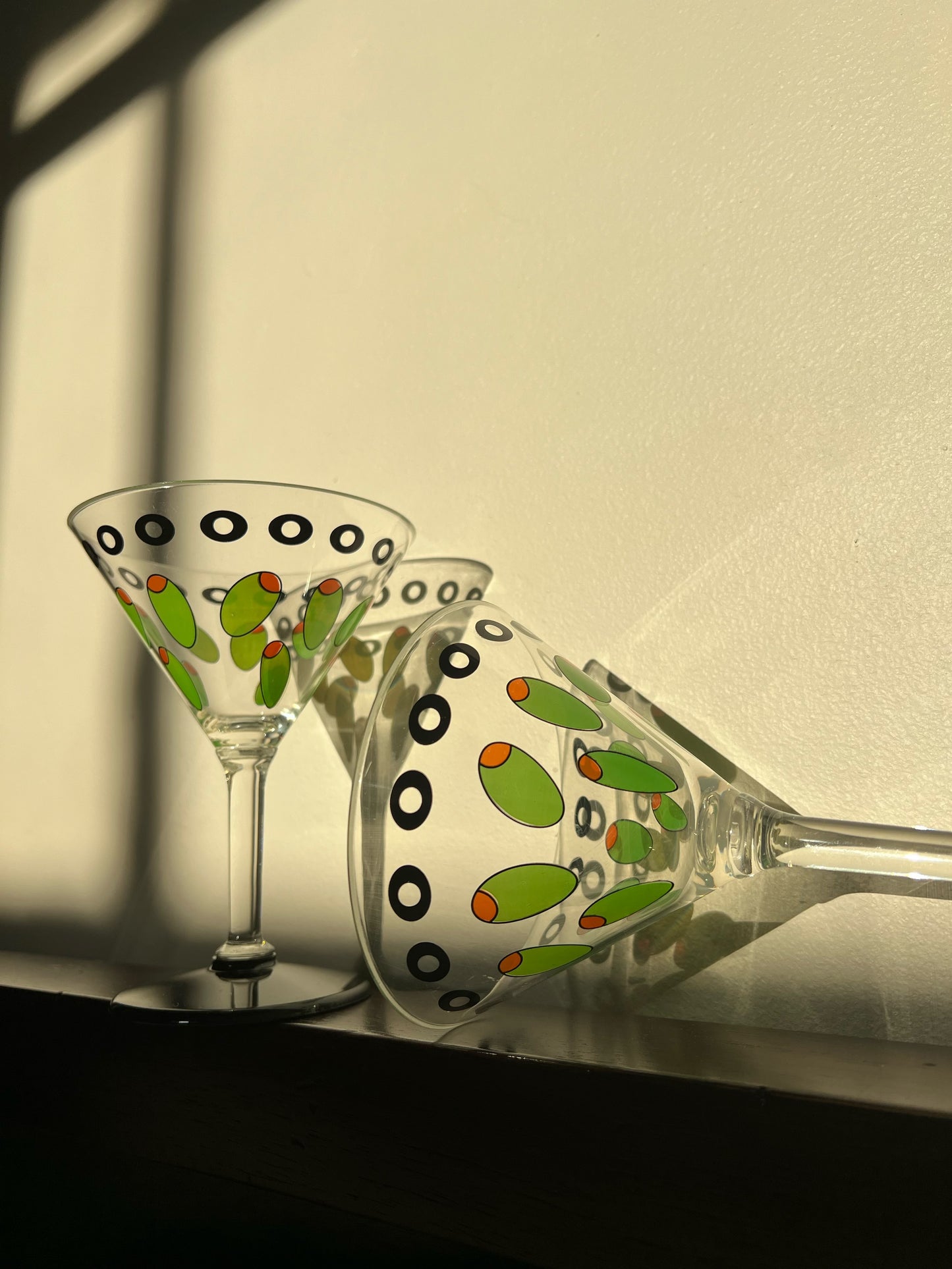 Olive You Plastic Martini Glasses Set