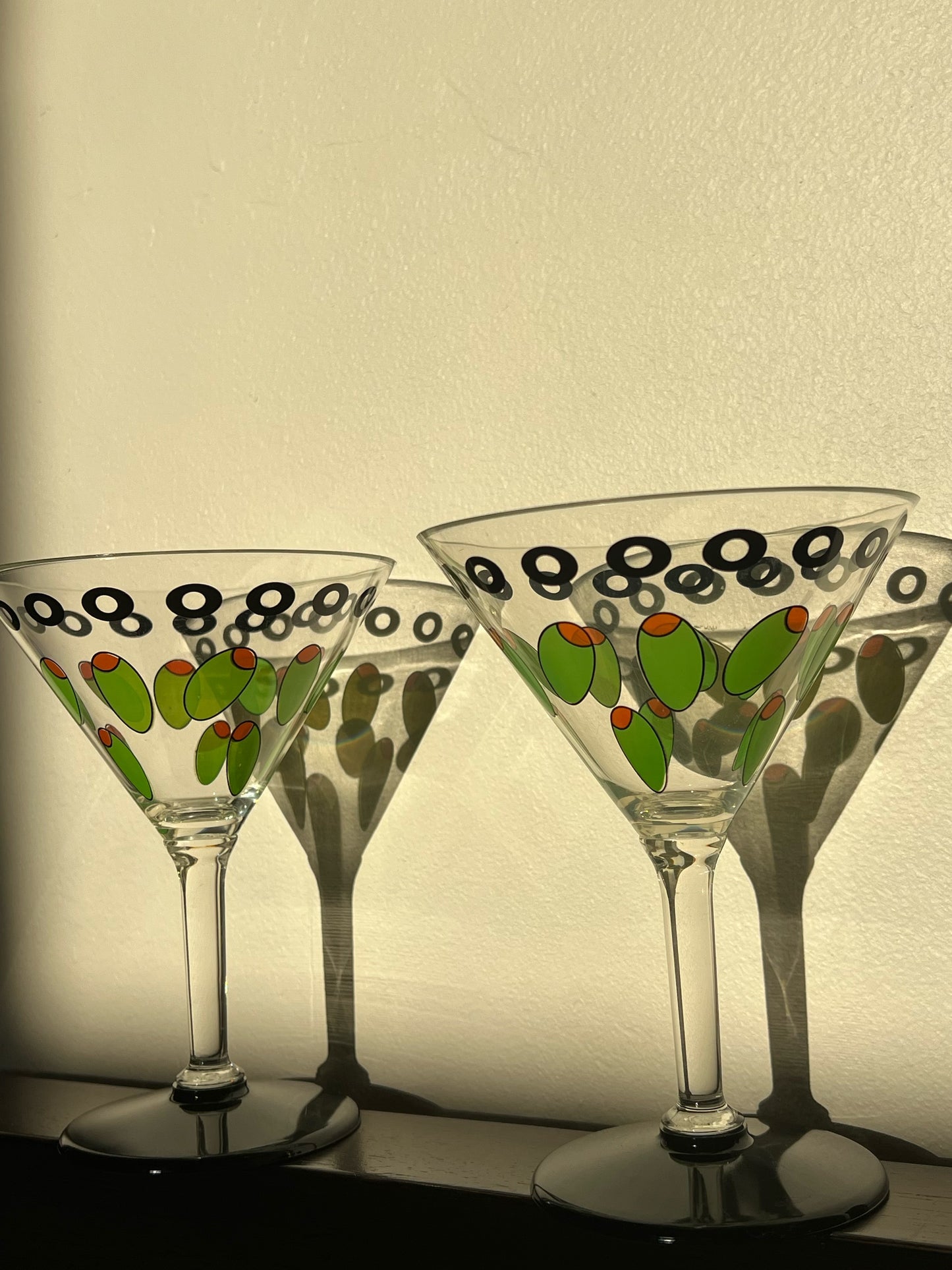 Olive You Plastic Martini Glasses Set