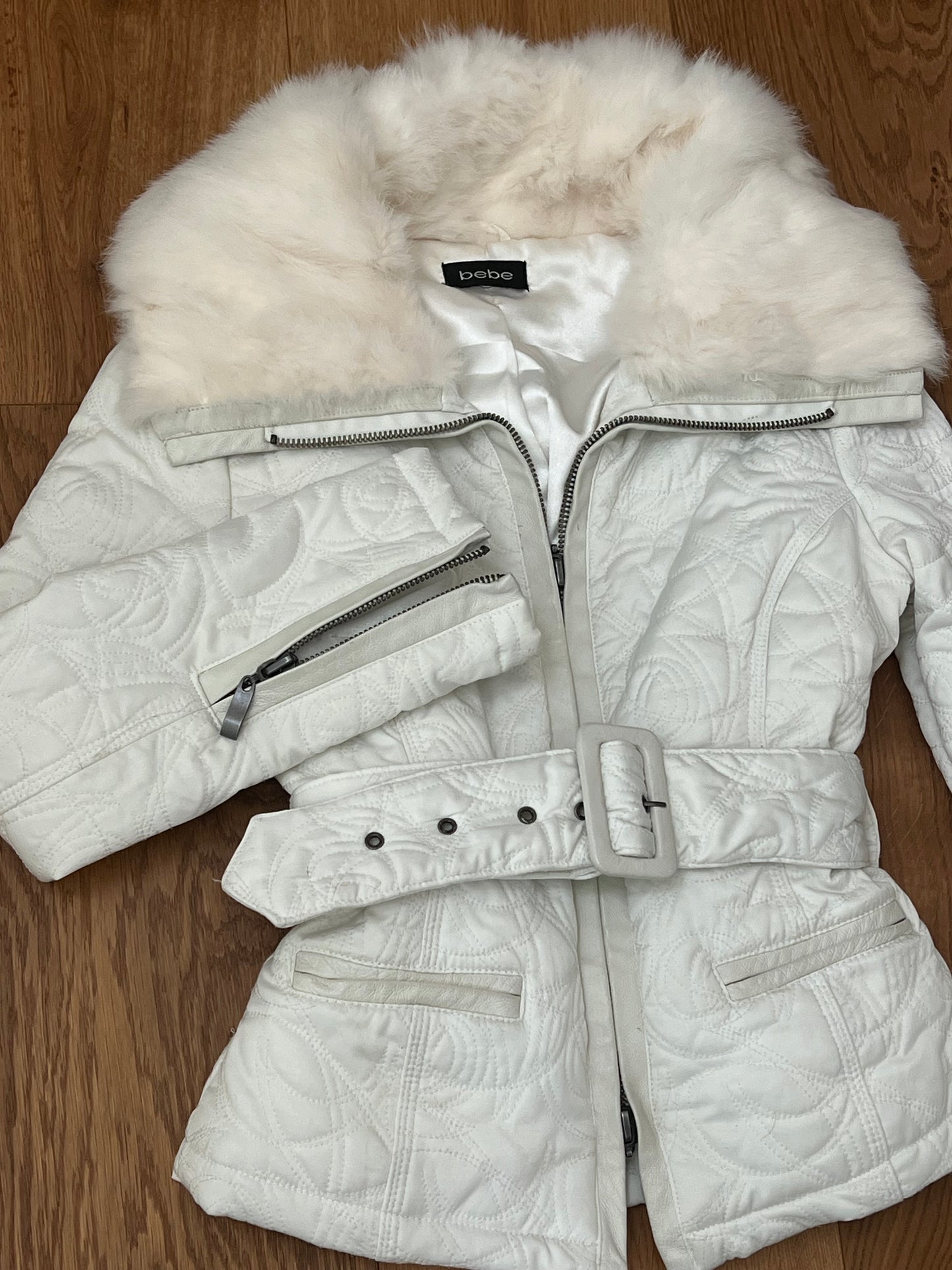 Bebe Rabbit Fur Belted Jacket