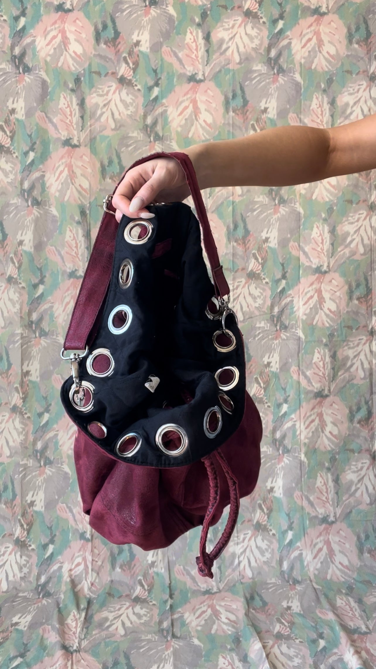 Vintage Burgundy Slouch Bag