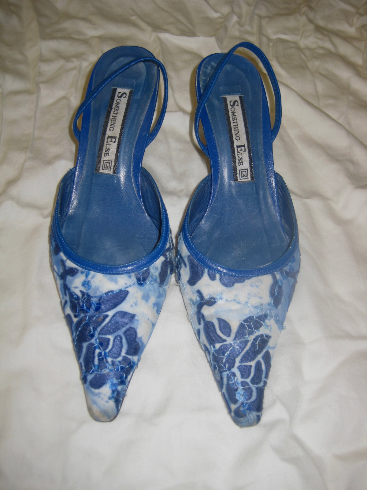 Vintage Blue Sequin Slingbacks 7.5