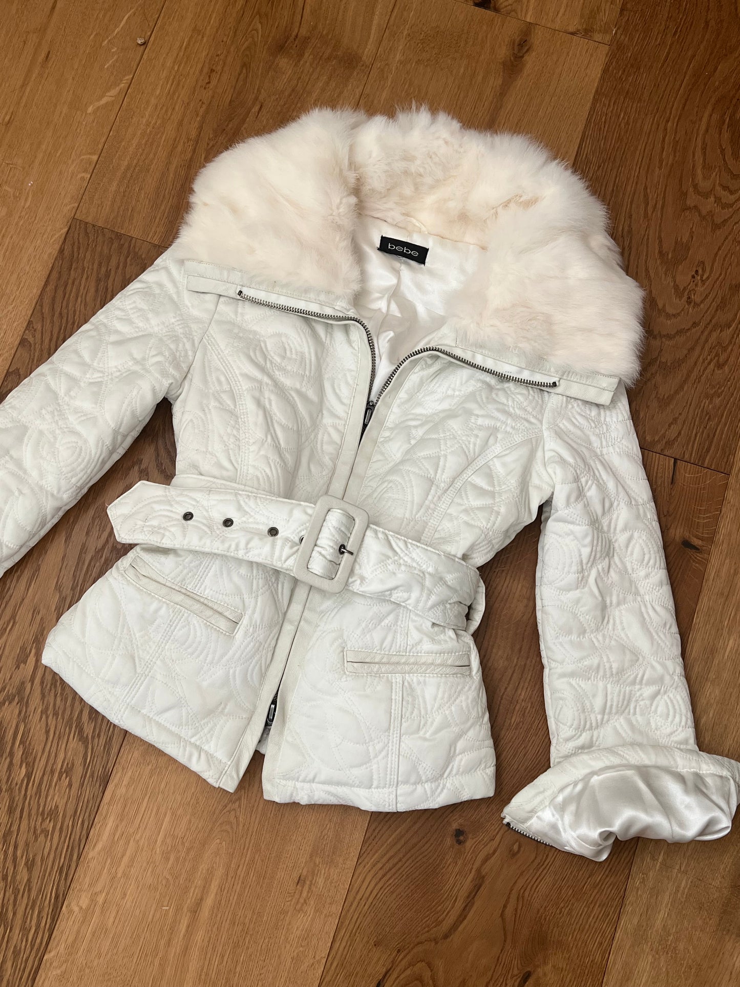 Bebe Rabbit Fur Belted Jacket