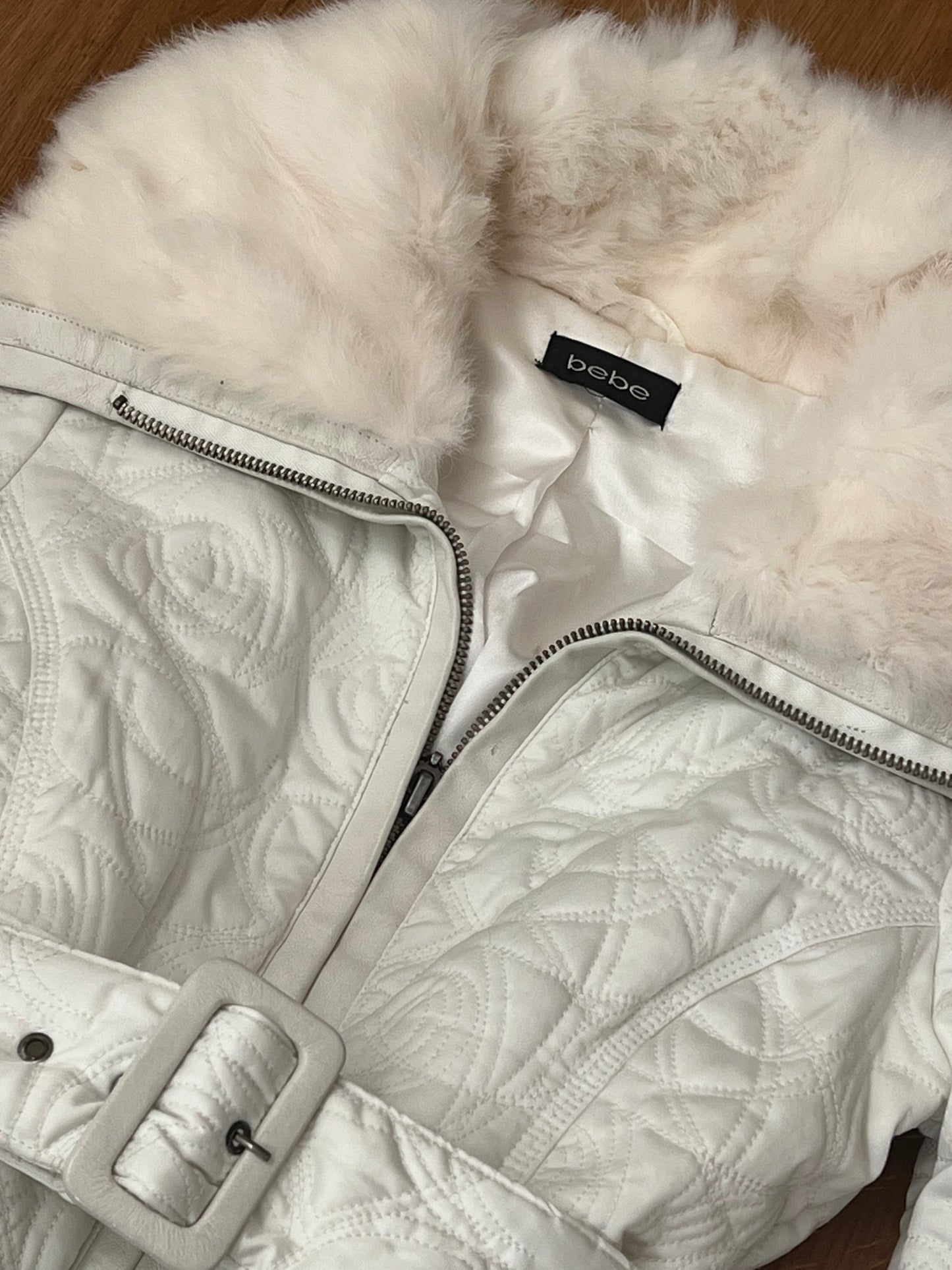 Bebe Rabbit Fur Belted Jacket