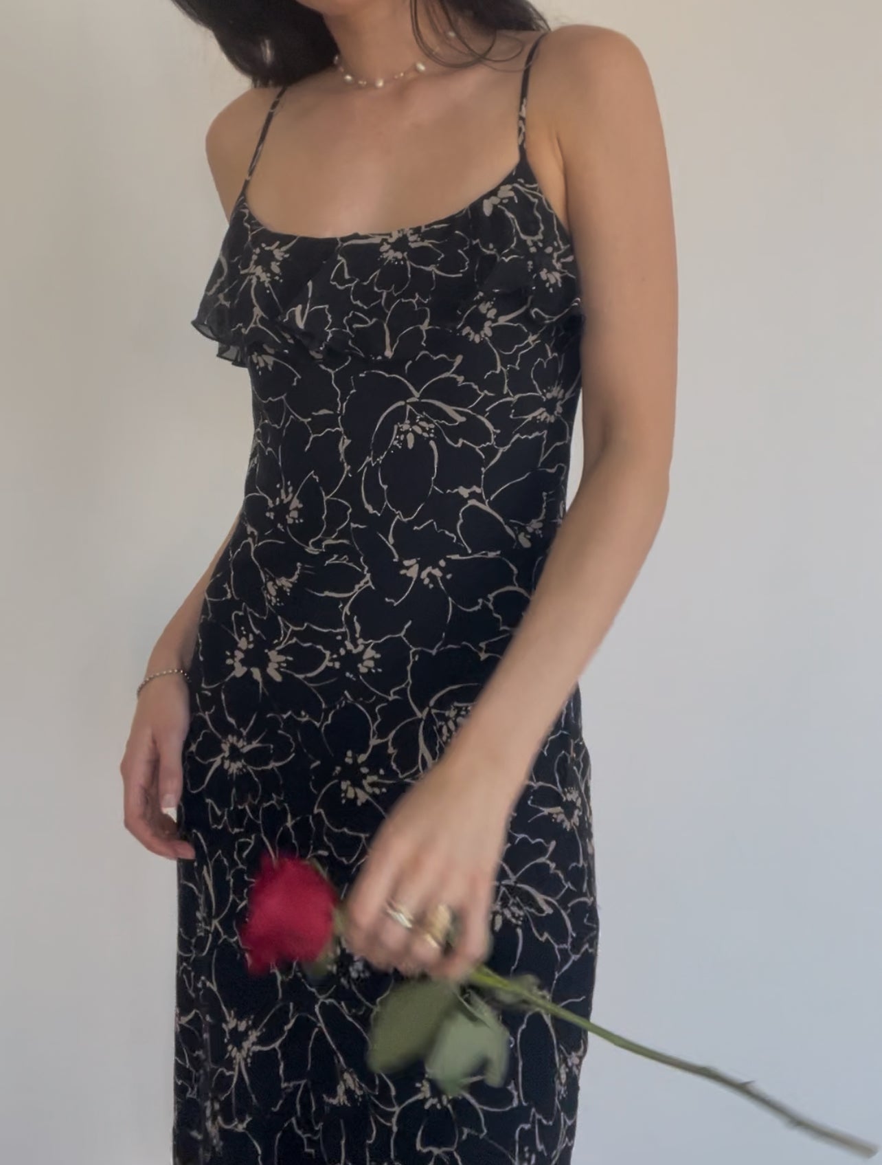 Silk Beige Blooms Dress