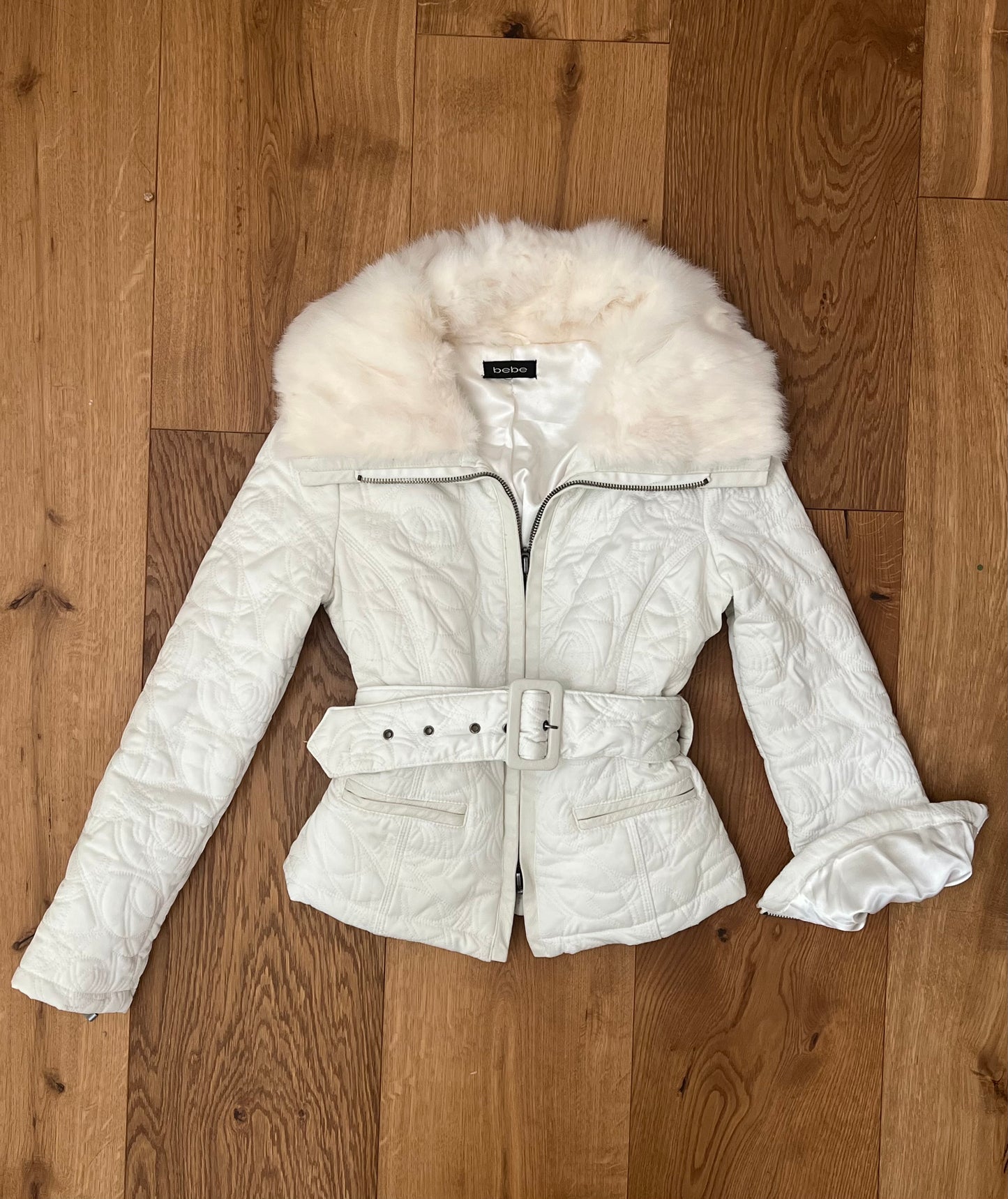 Bebe Rabbit Fur Belted Jacket
