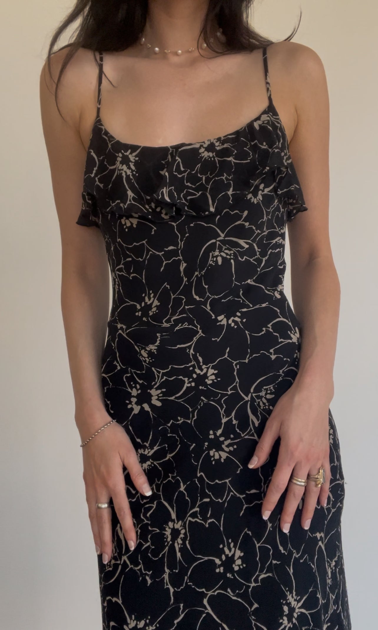 Silk Beige Blooms Dress