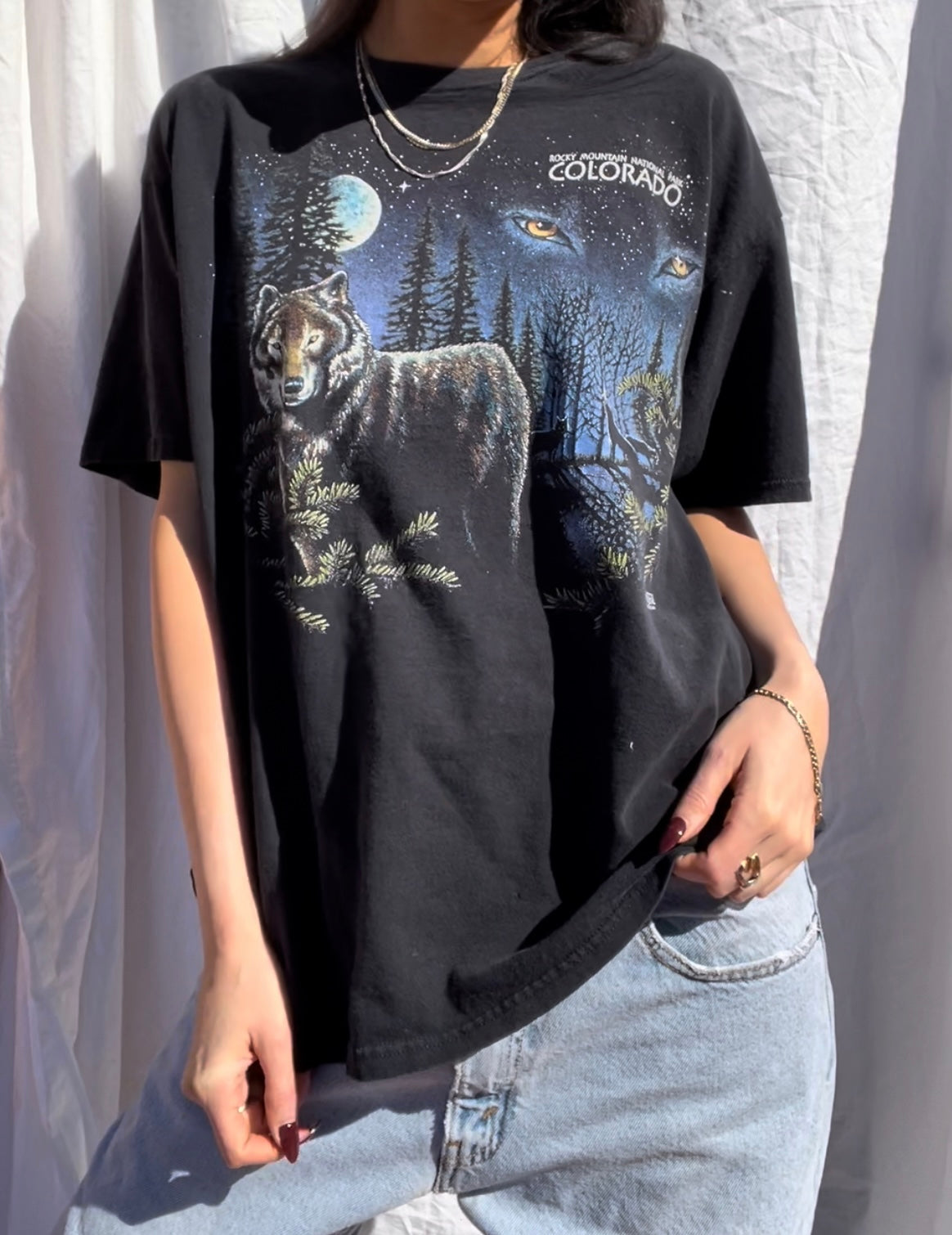 Vtg Rocky Mountain Wolf Tee