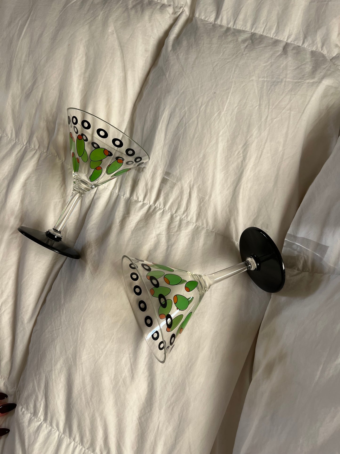 Olive You Plastic Martini Glasses Set