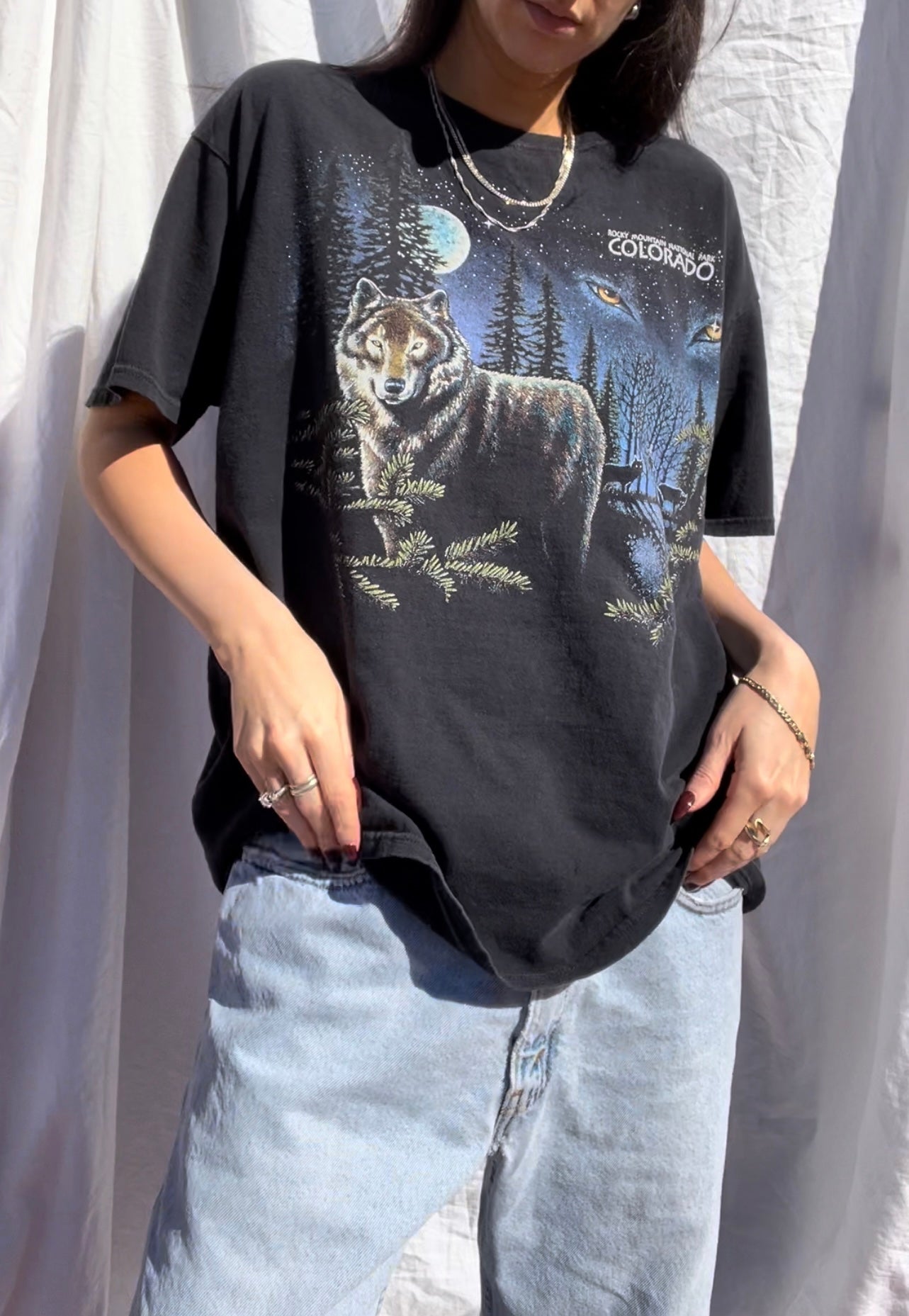 Vtg Rocky Mountain Wolf Tee