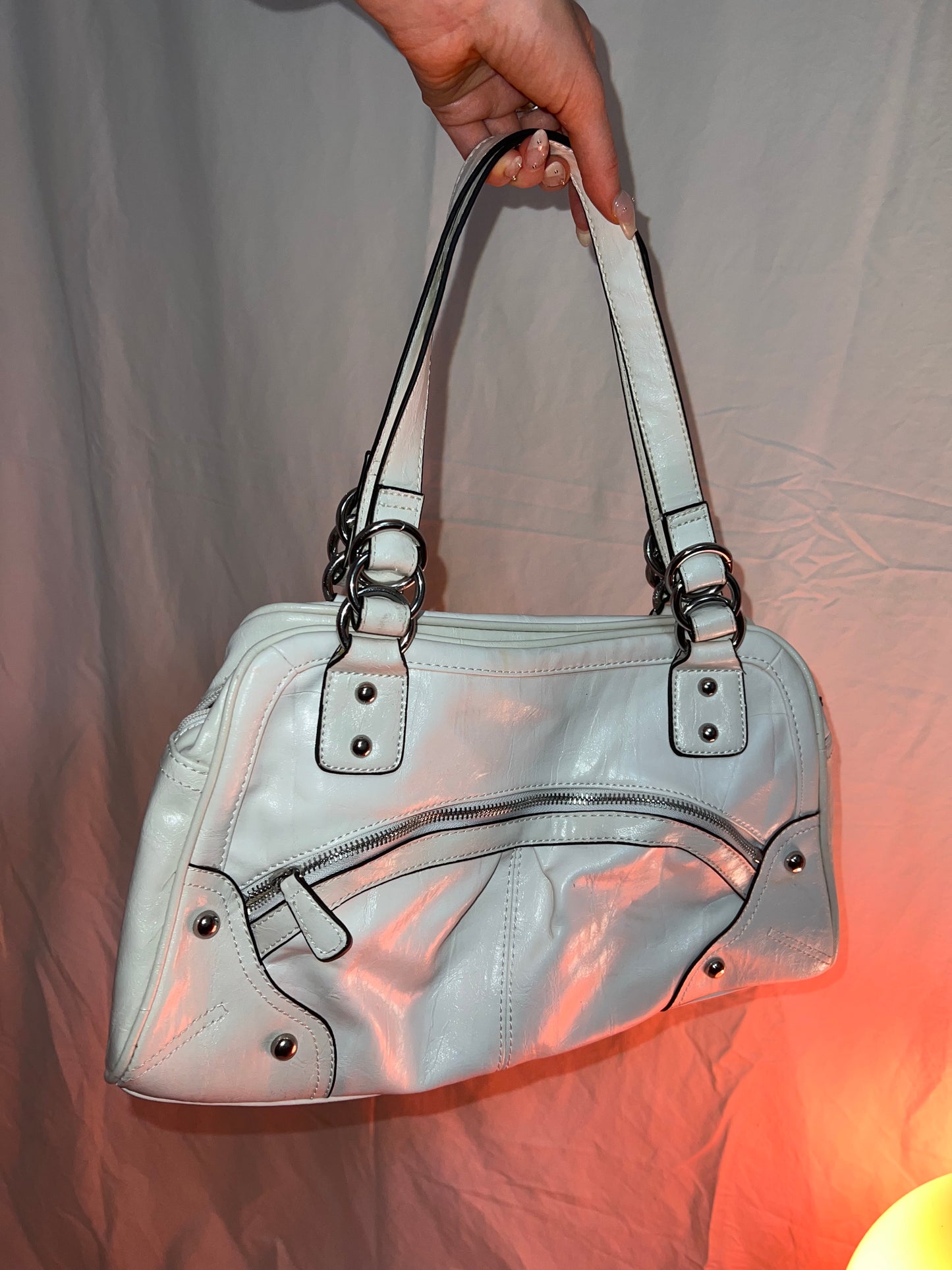 White Stud City Bag