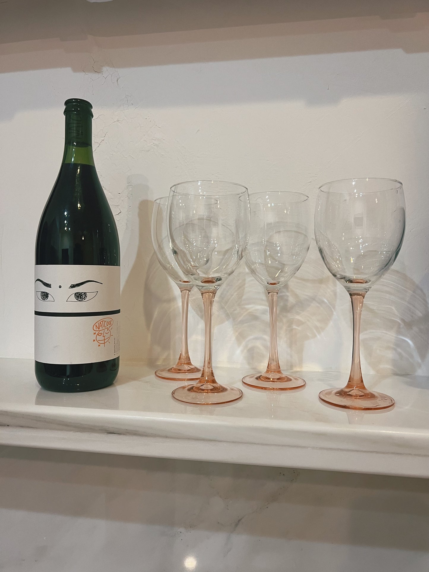Strawberry Stem Wine Glasses Set