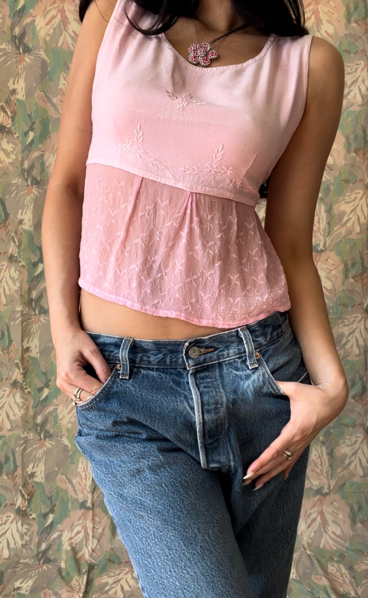 Vintage Pink Baby Doll Top