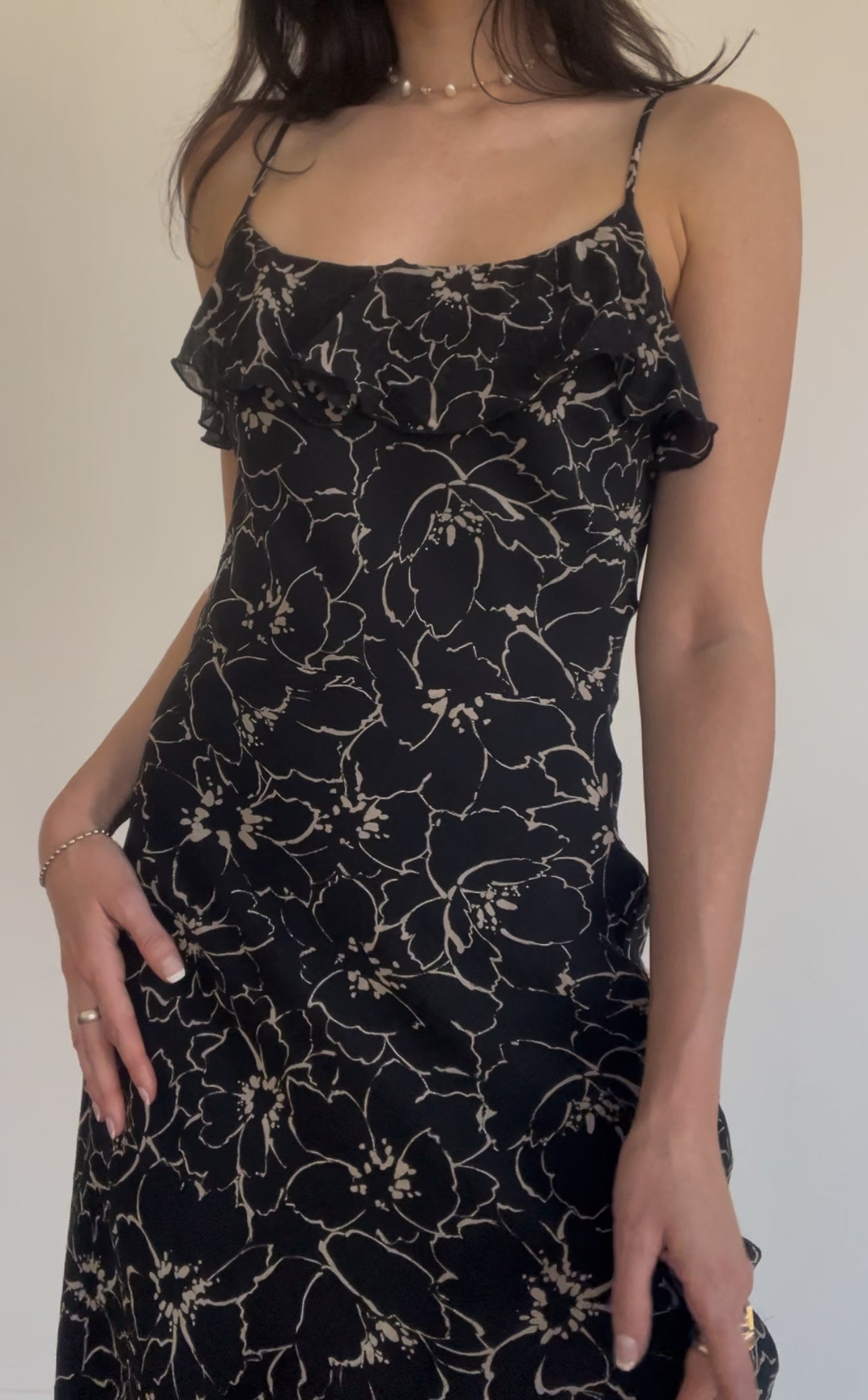 Silk Beige Blooms Dress