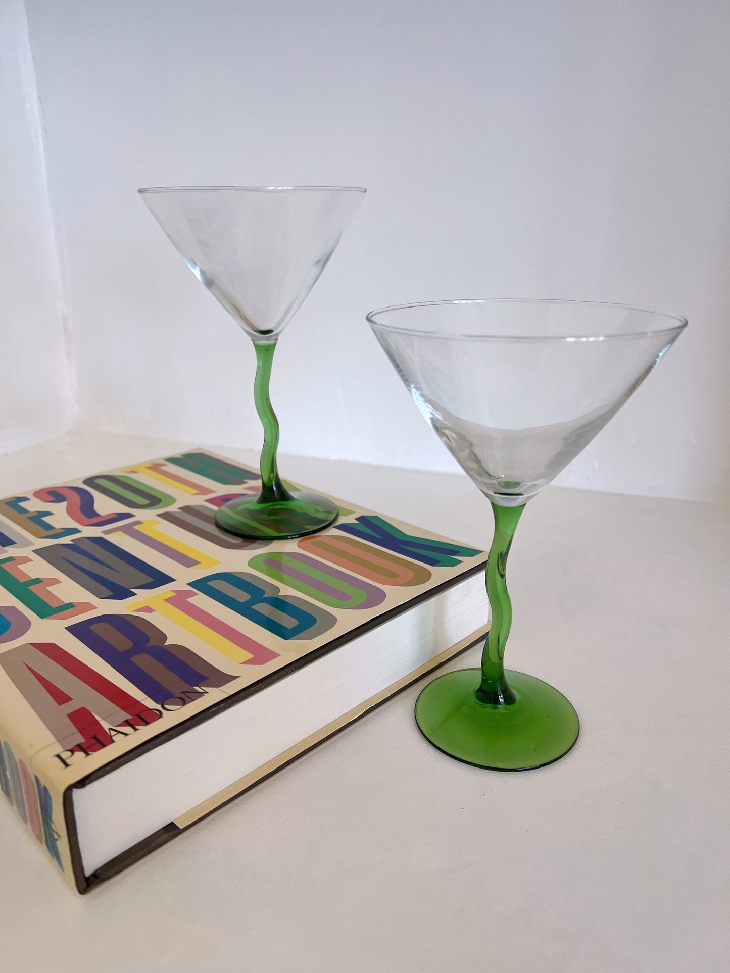 Trippy Swamp Stem Martini Glasses