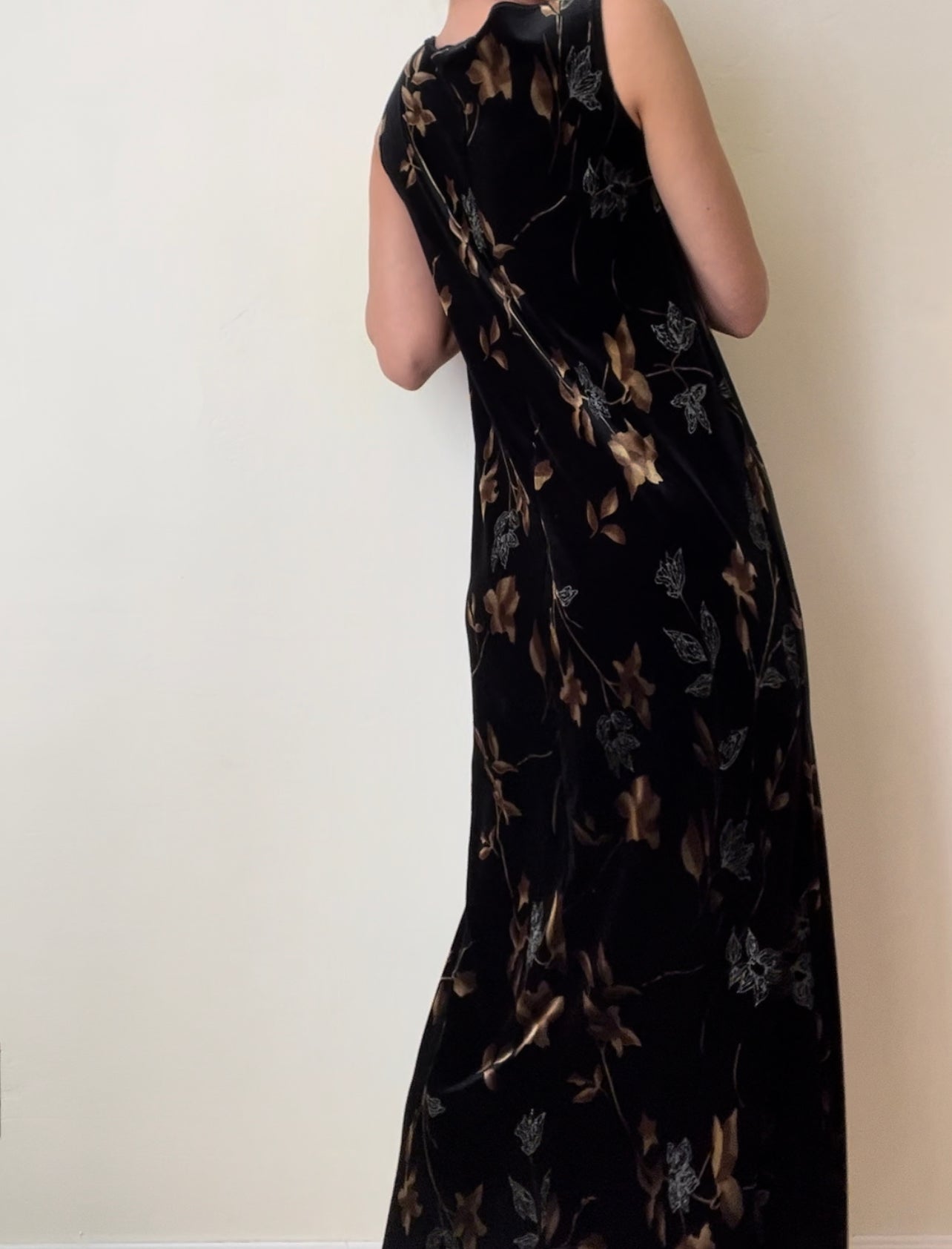 Autumn Leaves Velvet Maxi