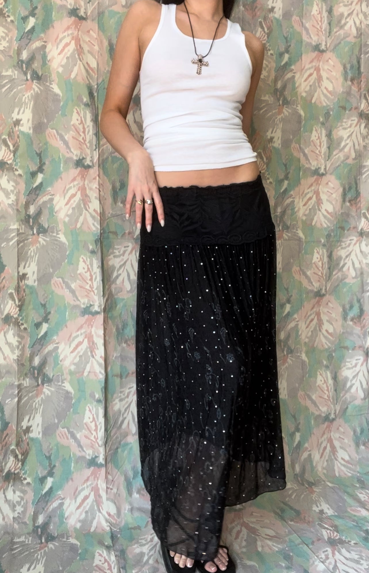 Disco Glitter Maxi Skirt