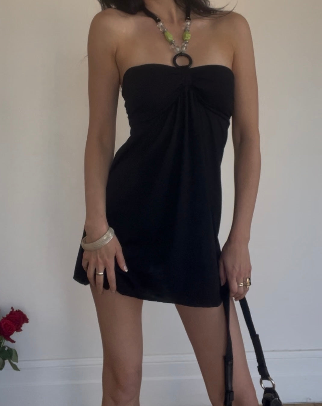 Halter Beads Mini Dress