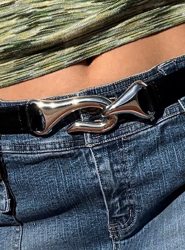 Silver Flame Clasp Belt