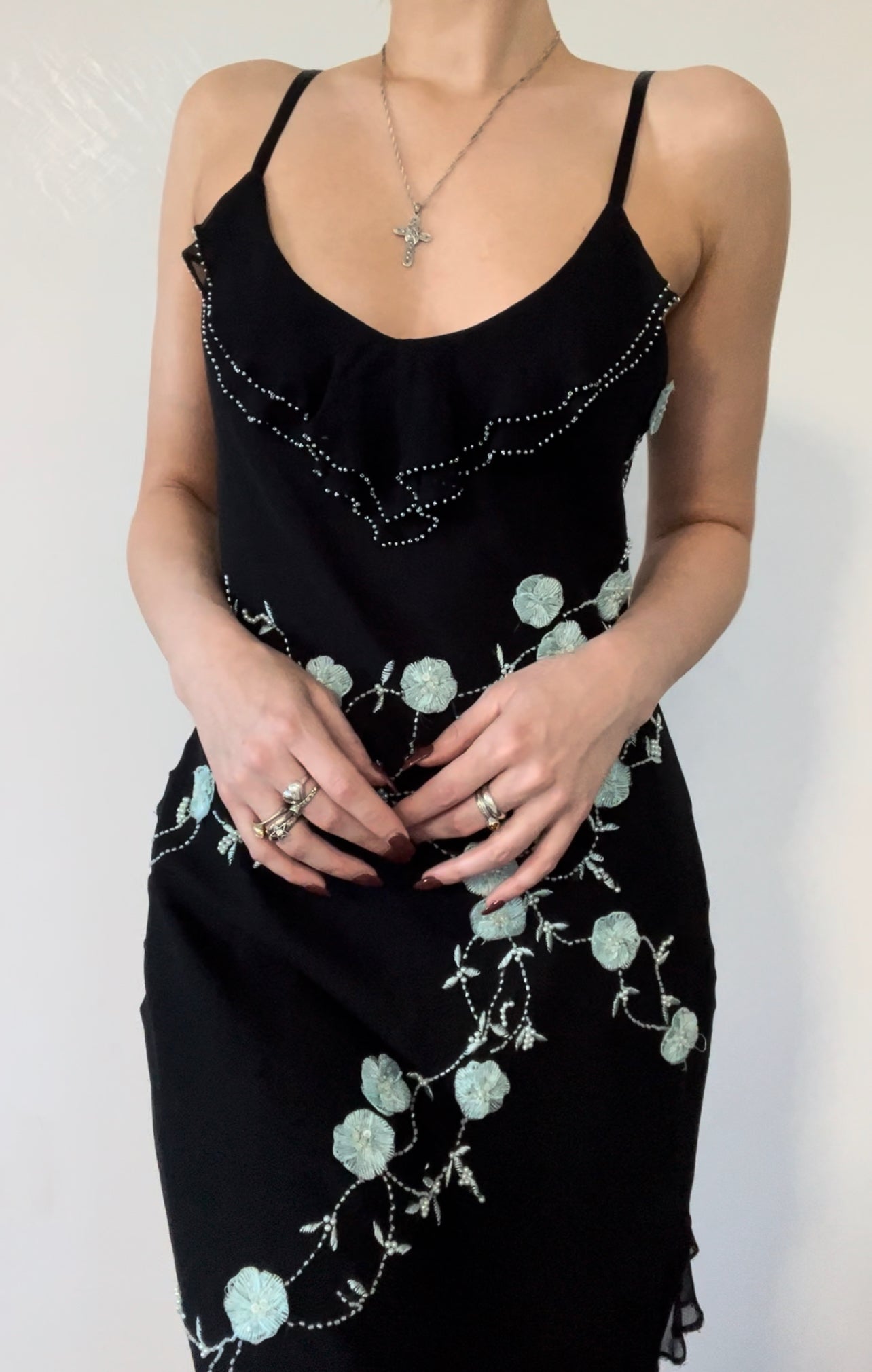 Vintage New York Flower Ruffle Dress