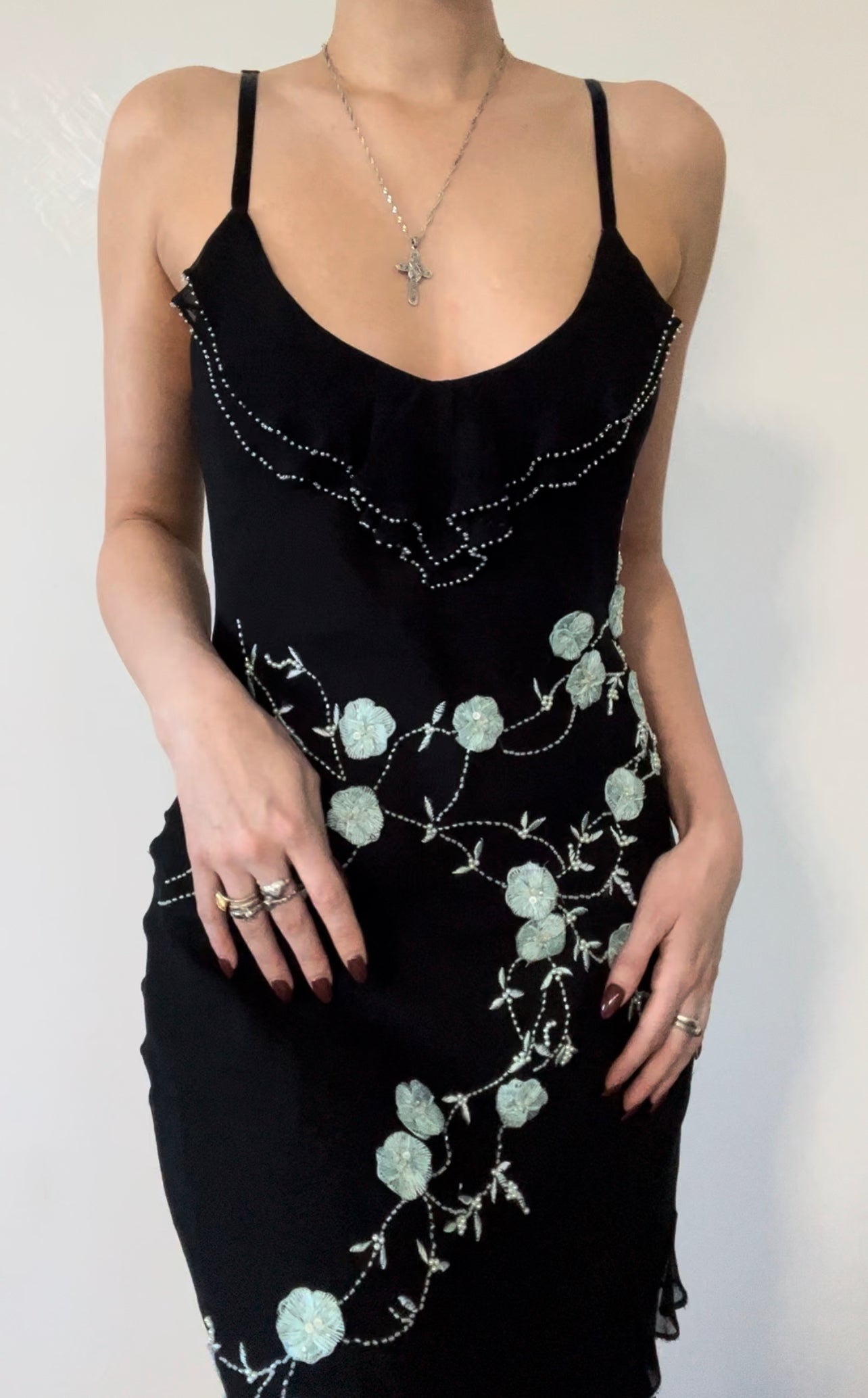 Vintage New York Flower Ruffle Dress