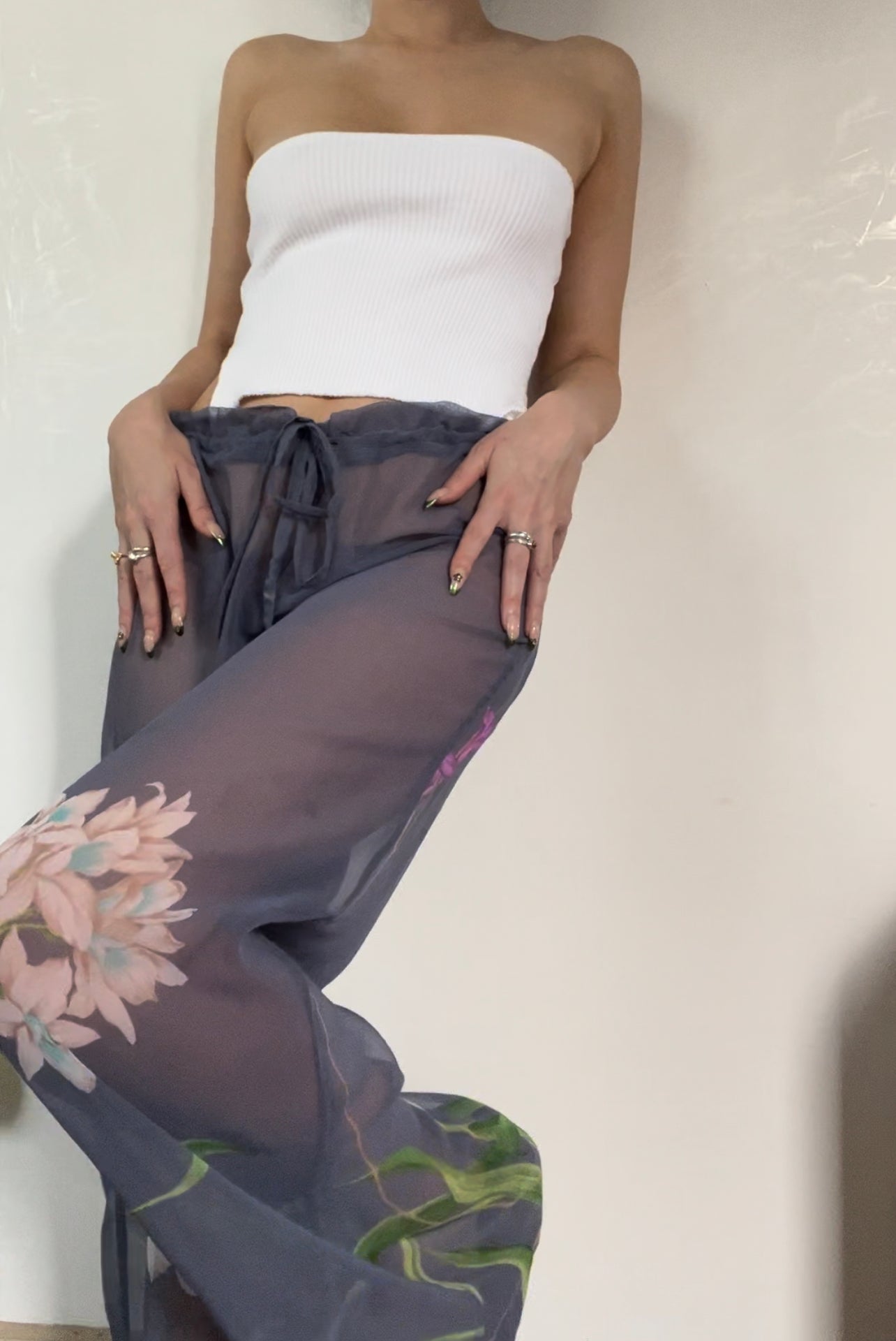 Sheer Lily Drawstring Pants