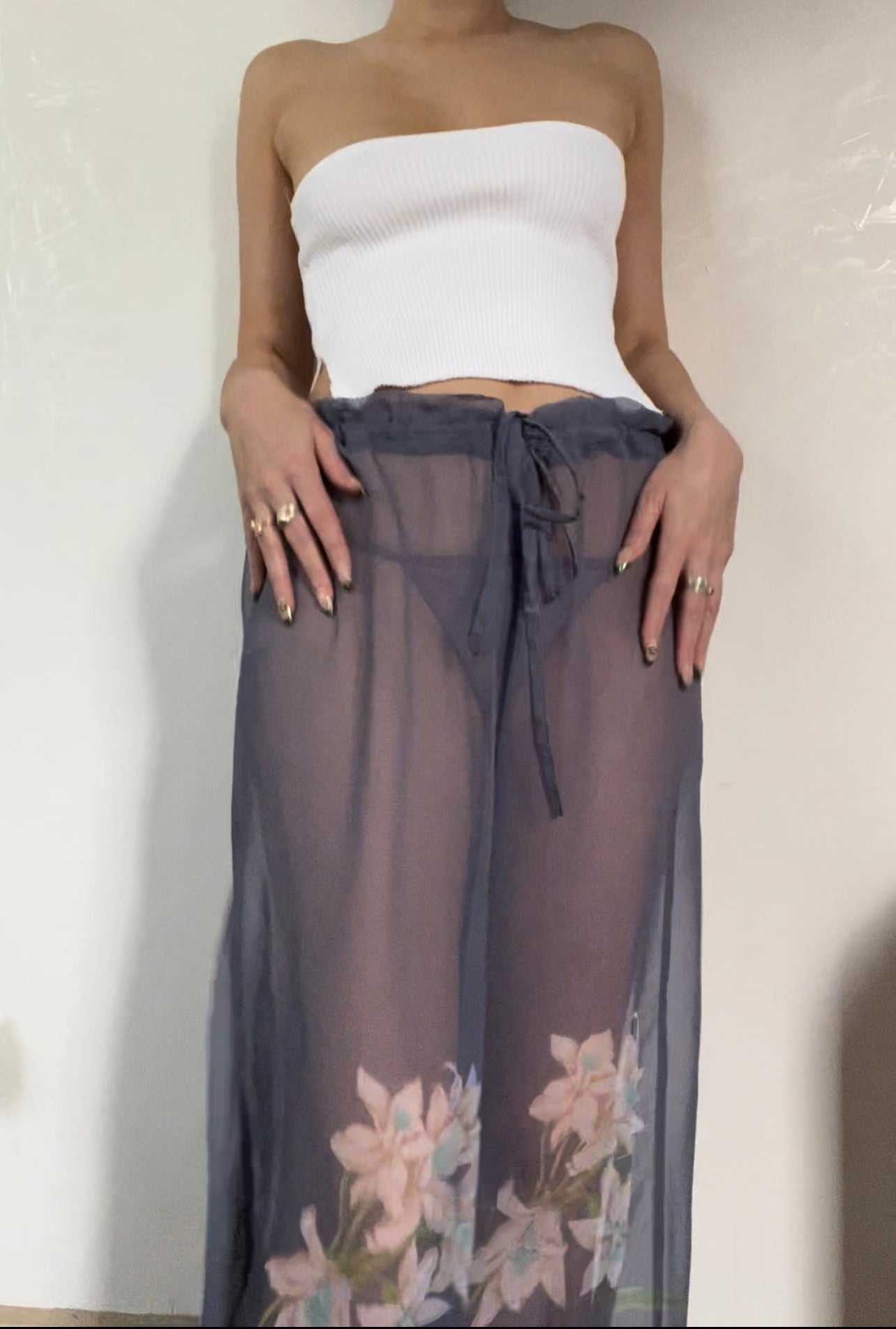 Sheer Lily Drawstring Pants