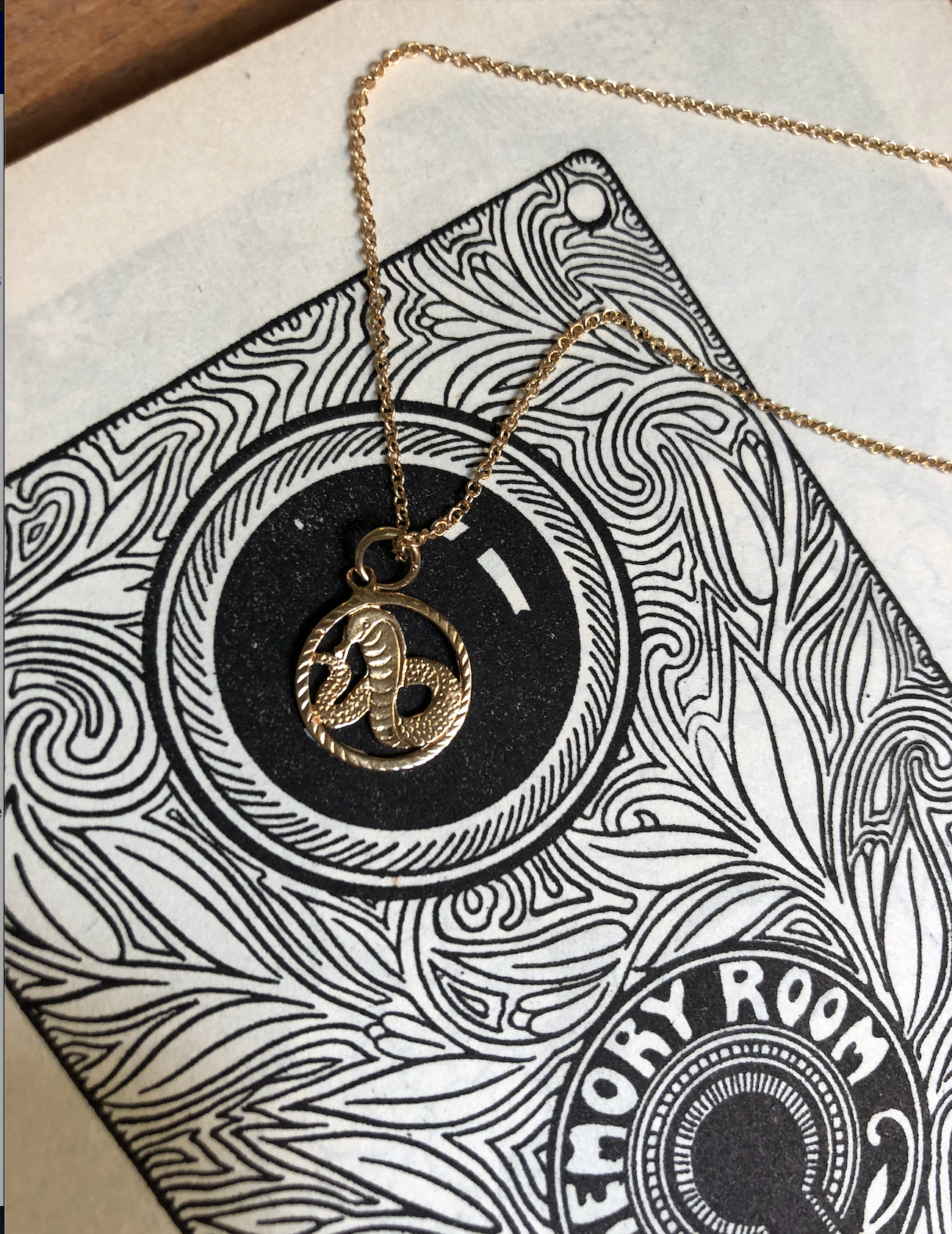 Solid Gold Snake Necklace 14k
