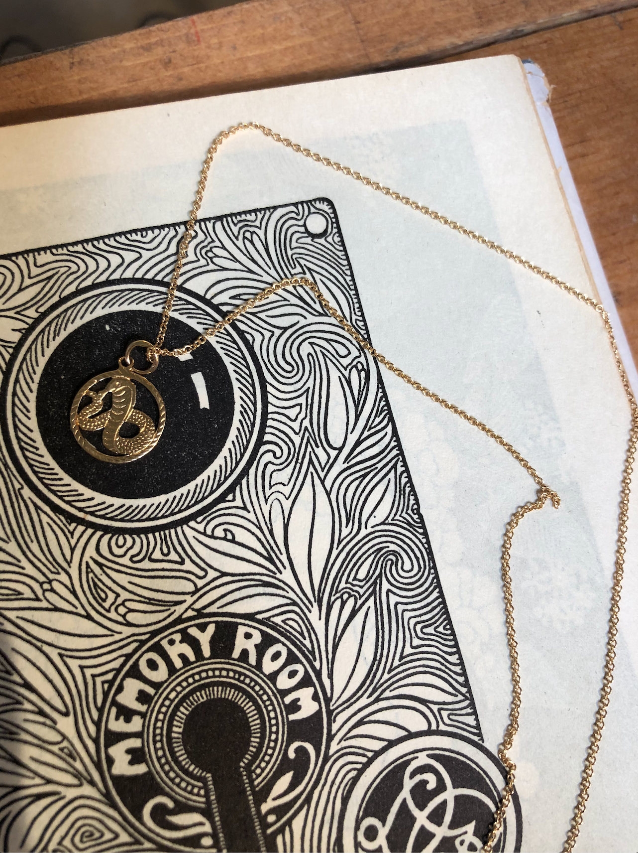 Solid Gold Snake Necklace 14k