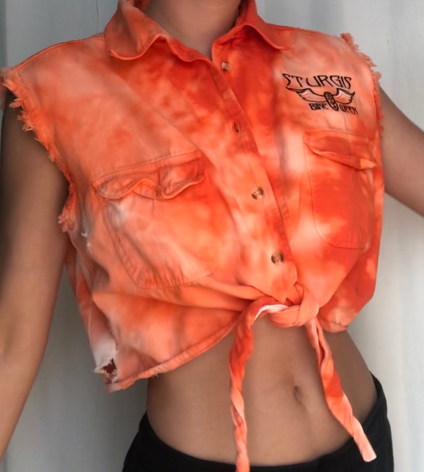 Orange Bike Week Tie Top