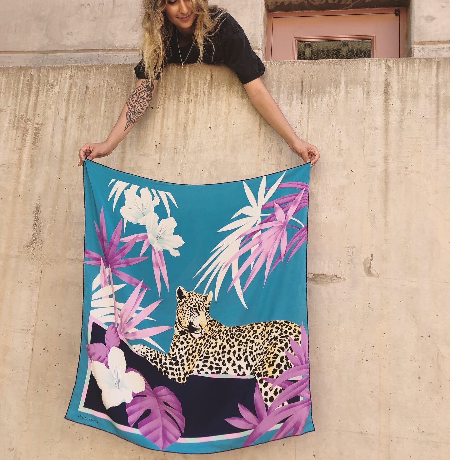Tropical Lounging Leopard Tapestry